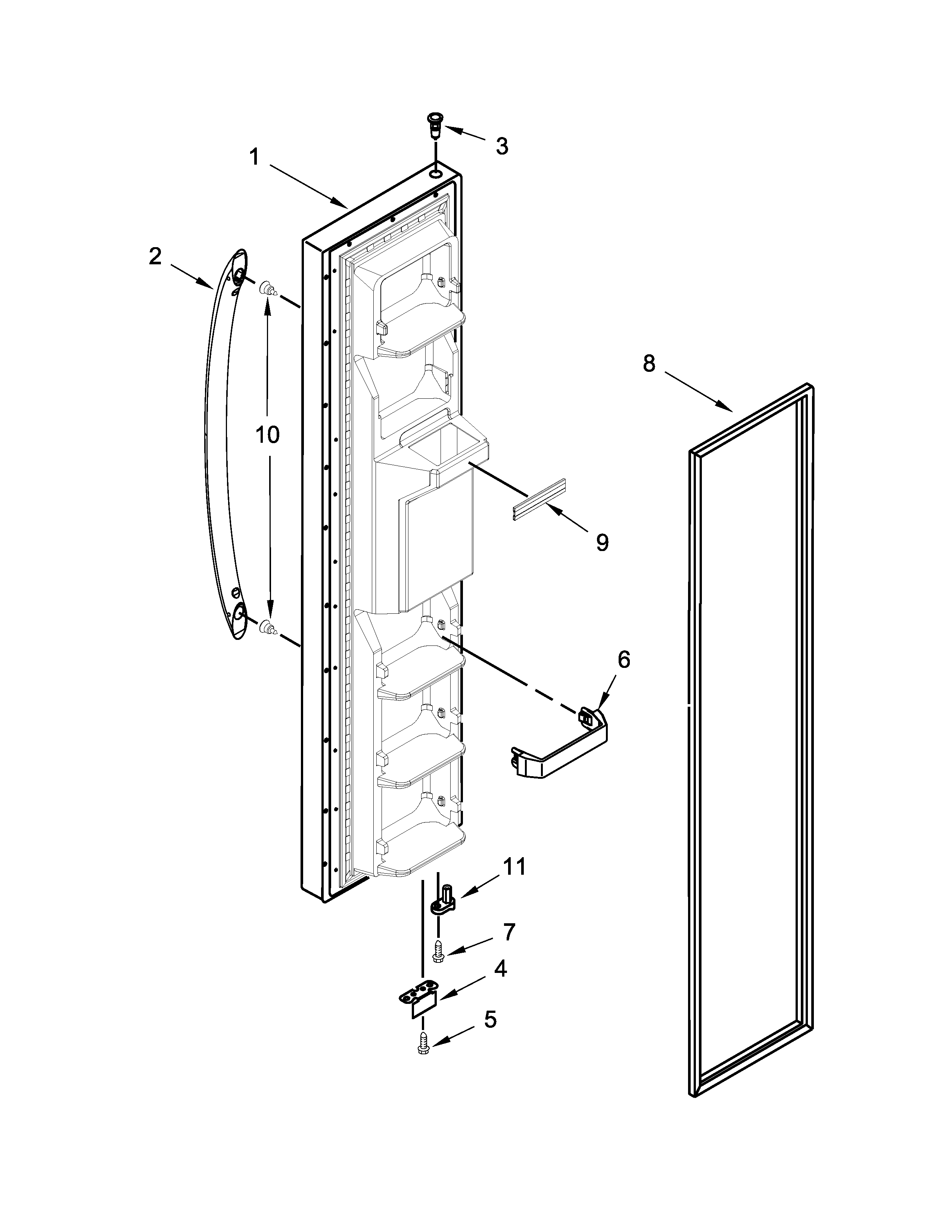 Freezer door parts