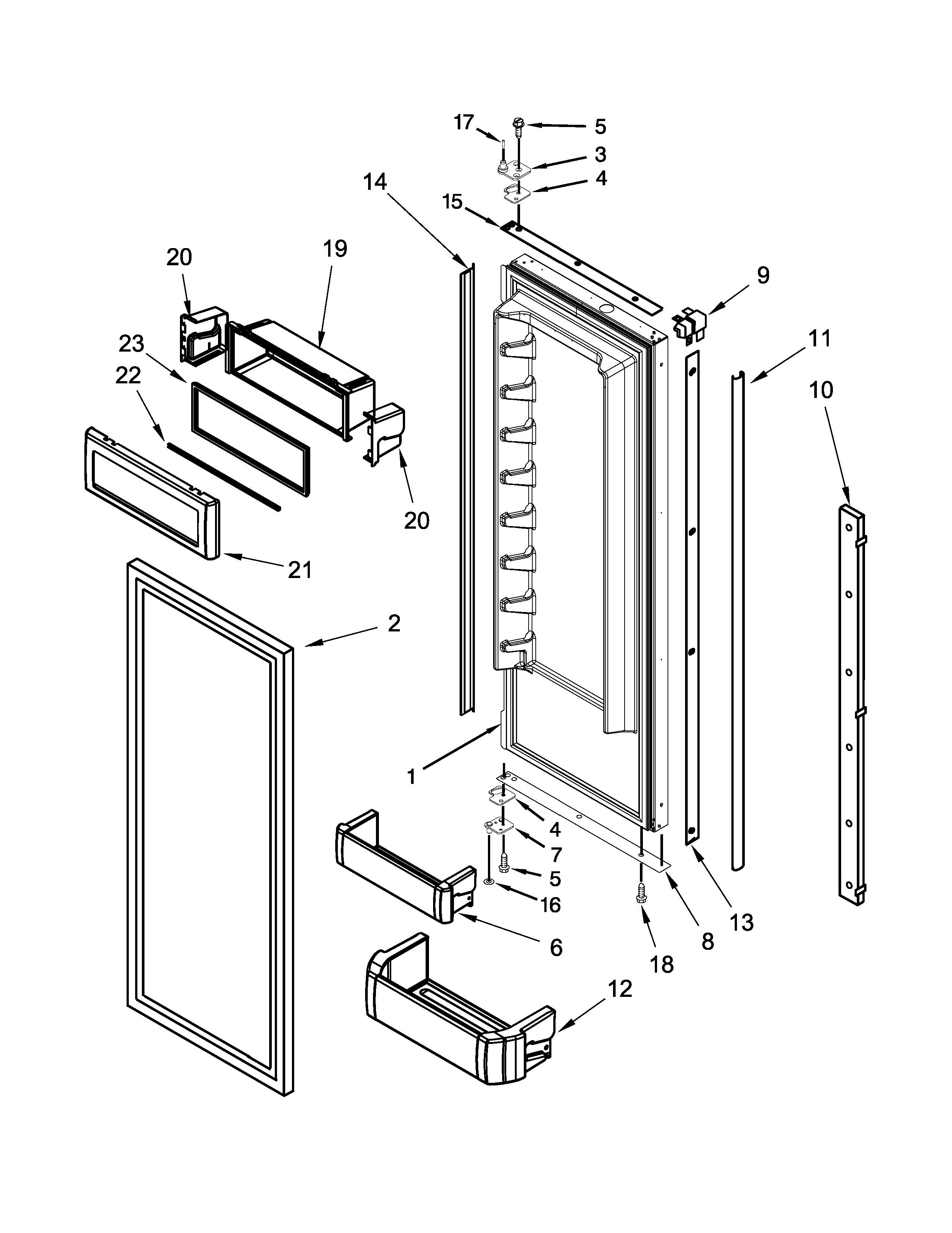 Refrigerator door parts