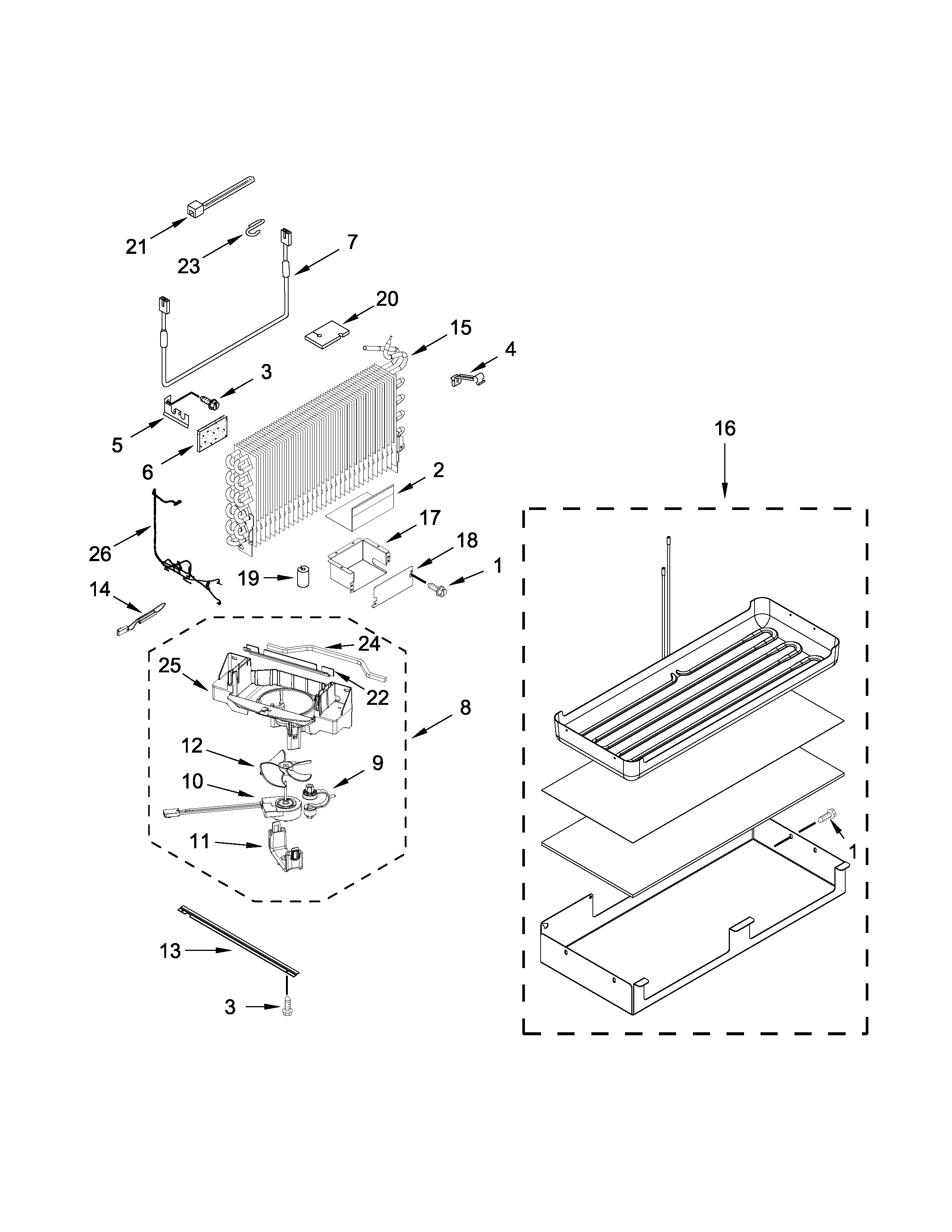 Lower unit and tube parts