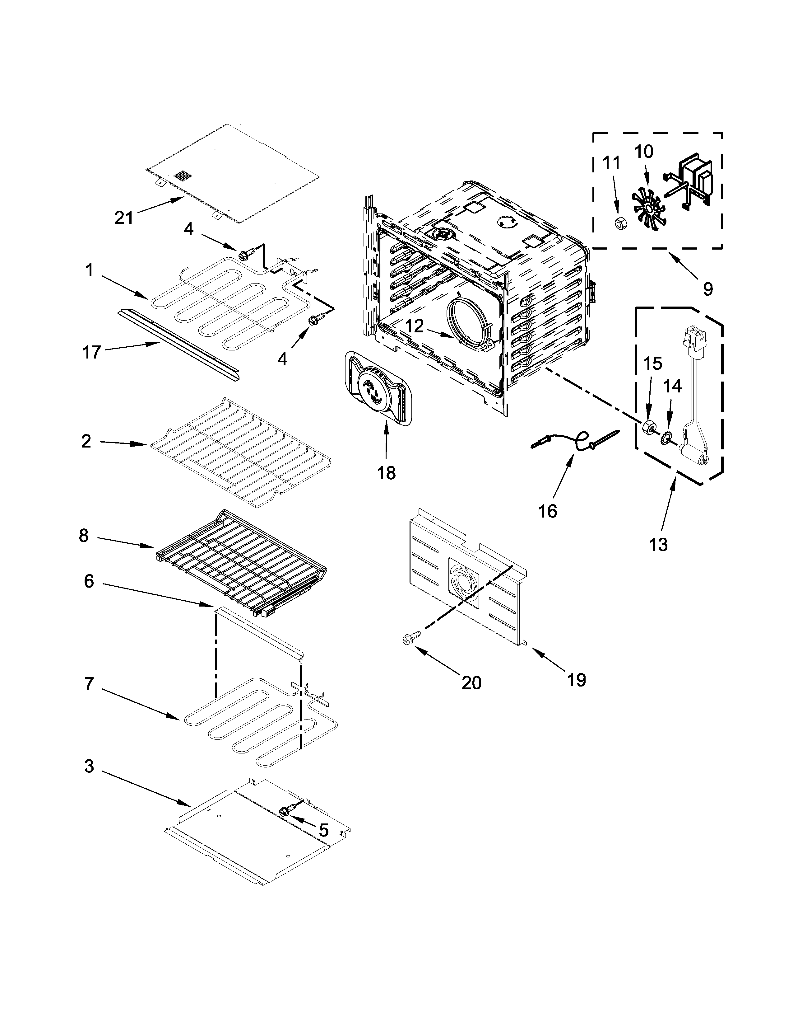 Internal oven parts
