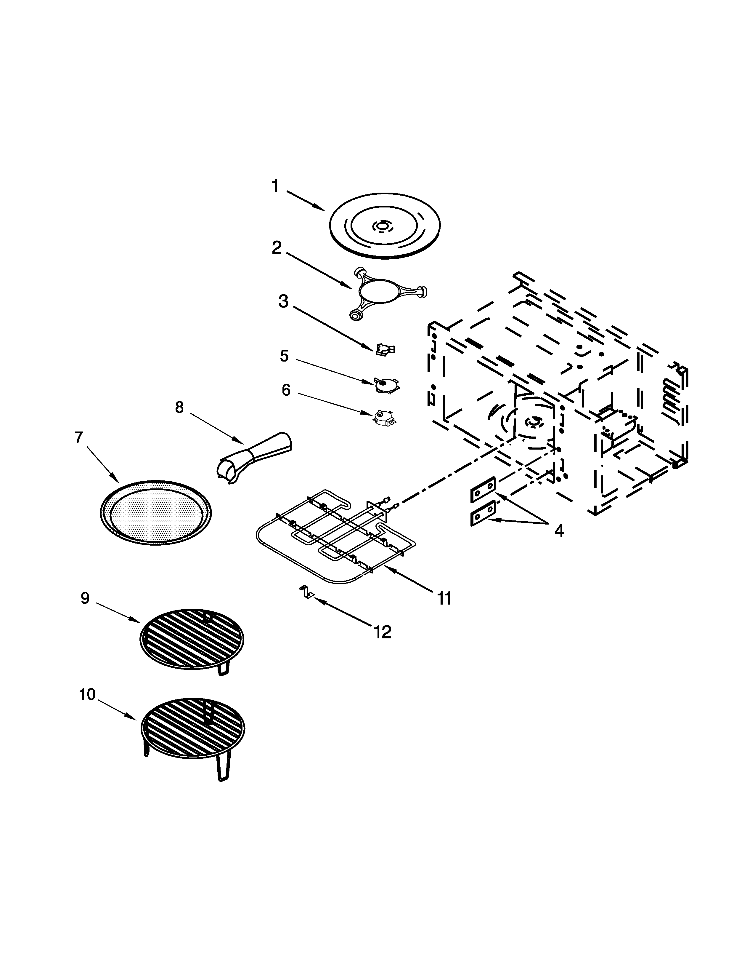Internal microwave parts