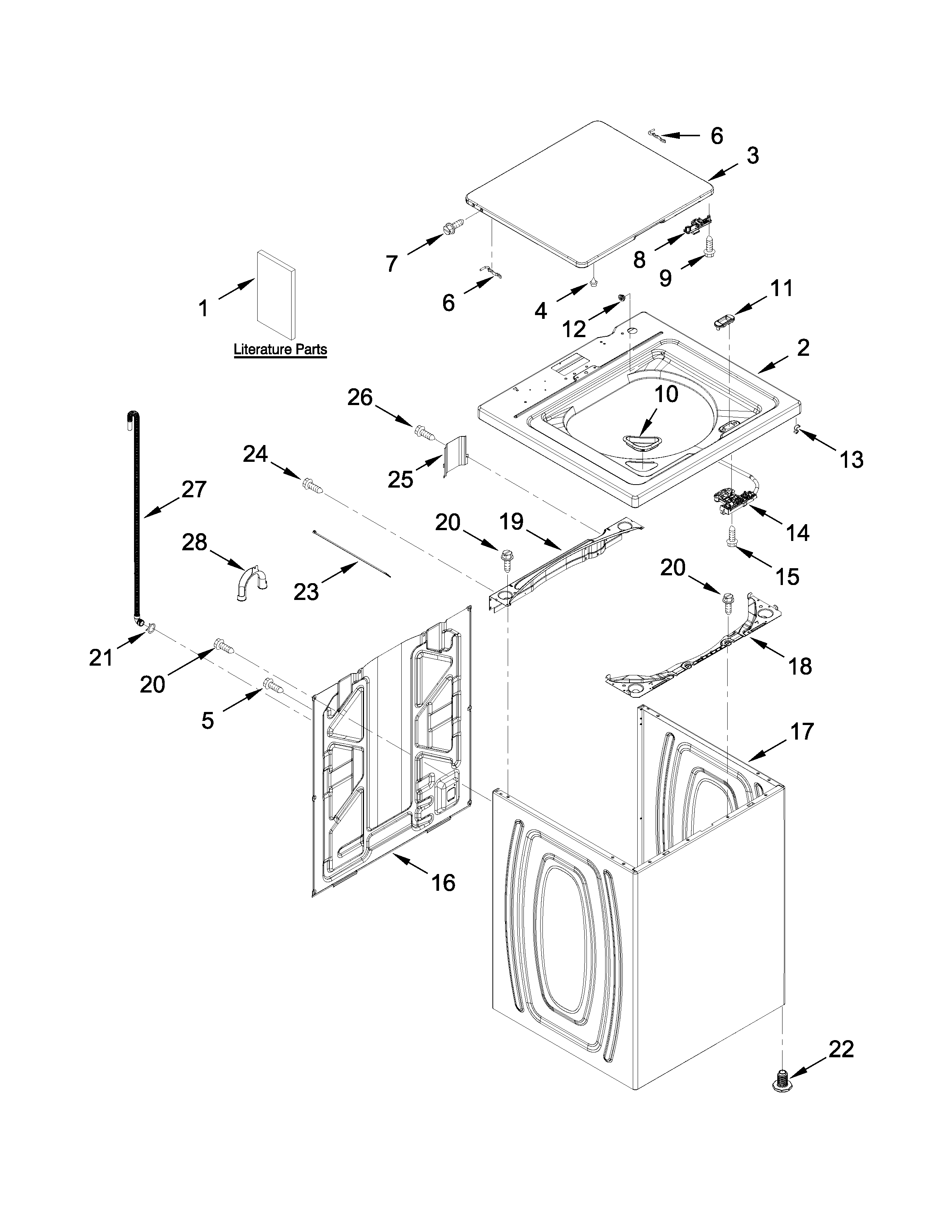 Top and cabinet parts