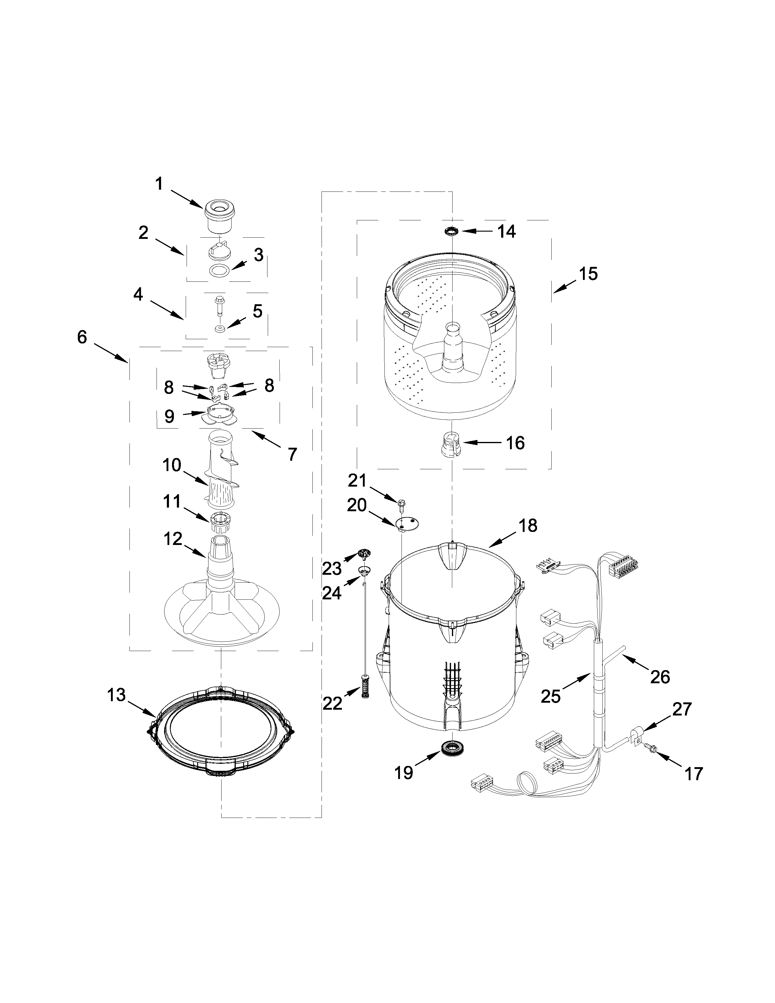 Basket and tub parts