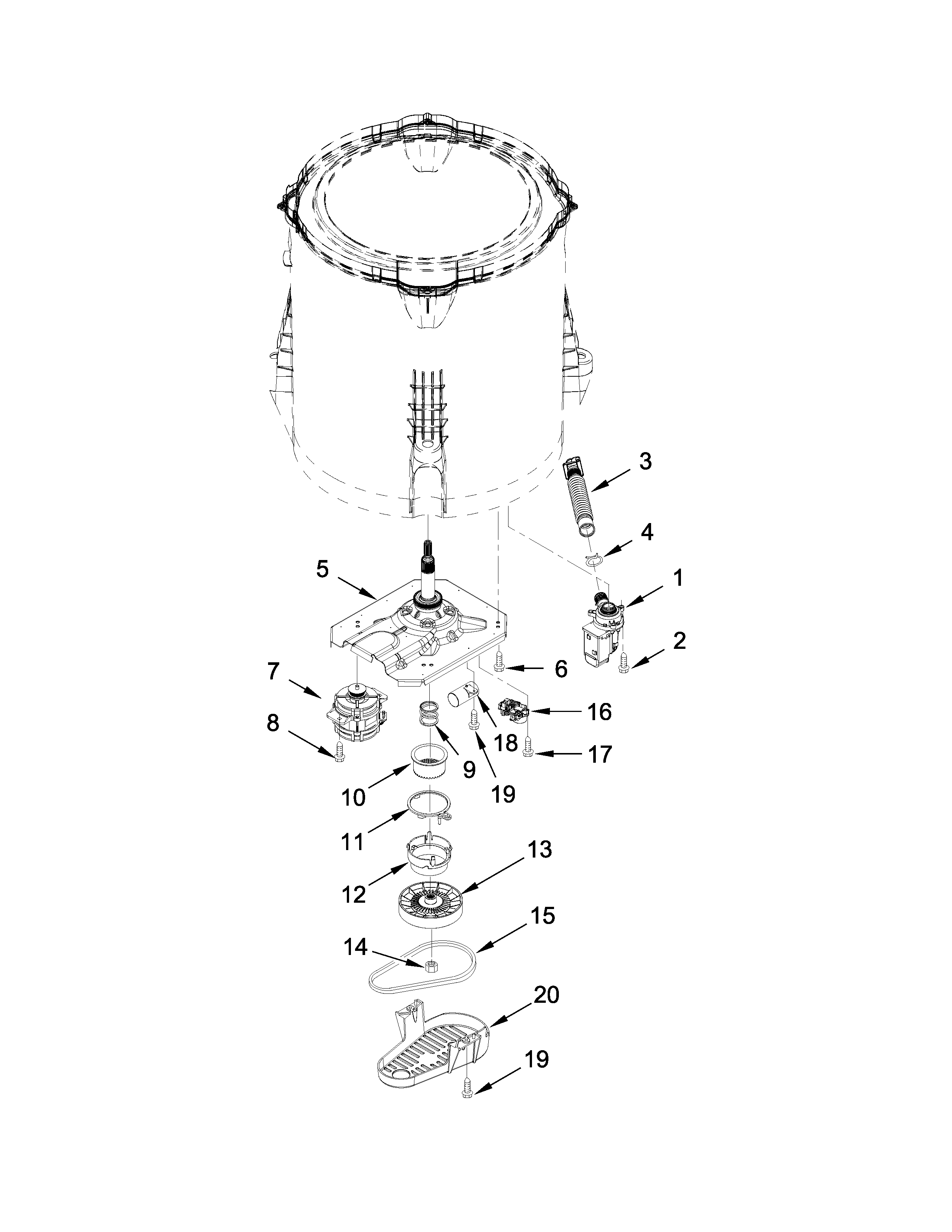 Gearcase, motor and pump parts