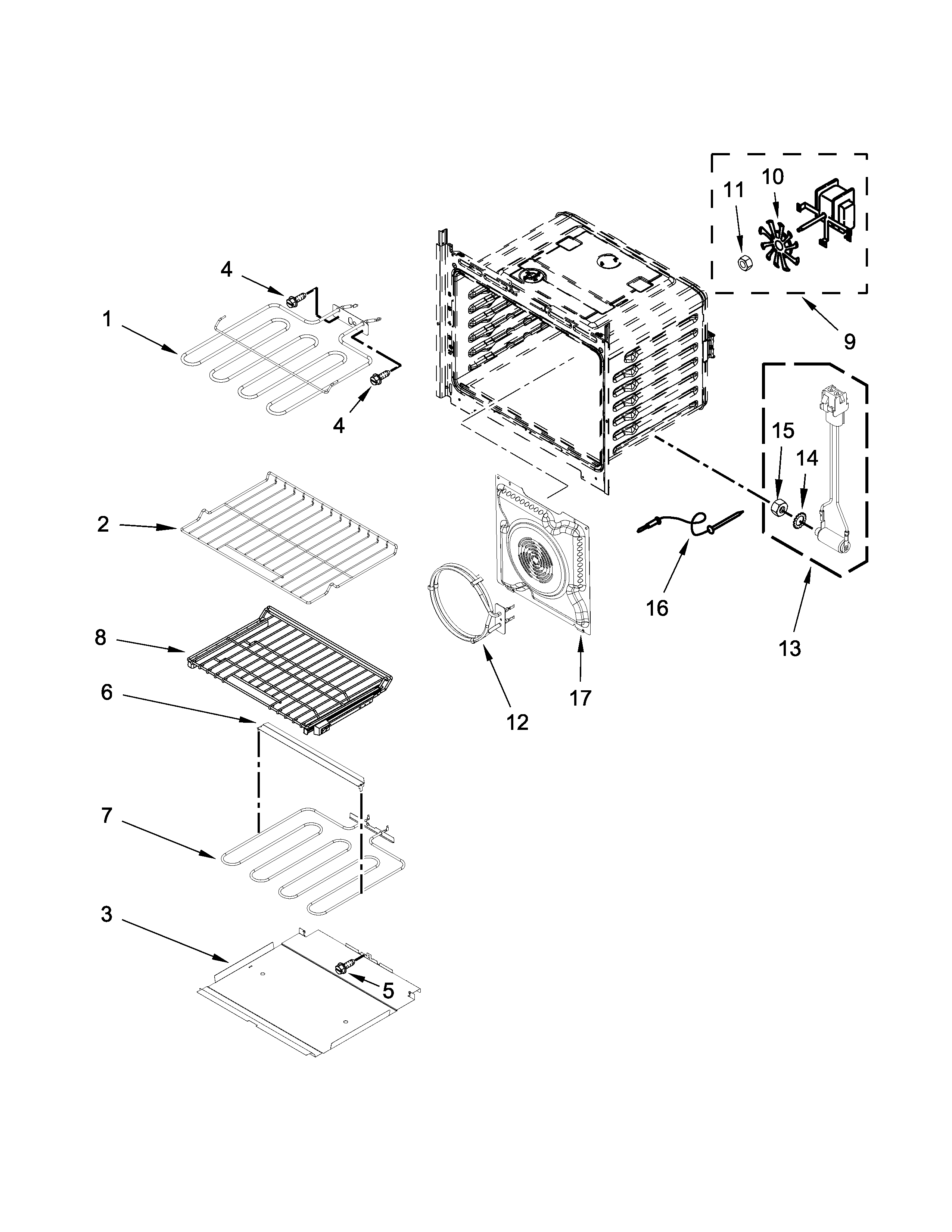 Internal oven parts