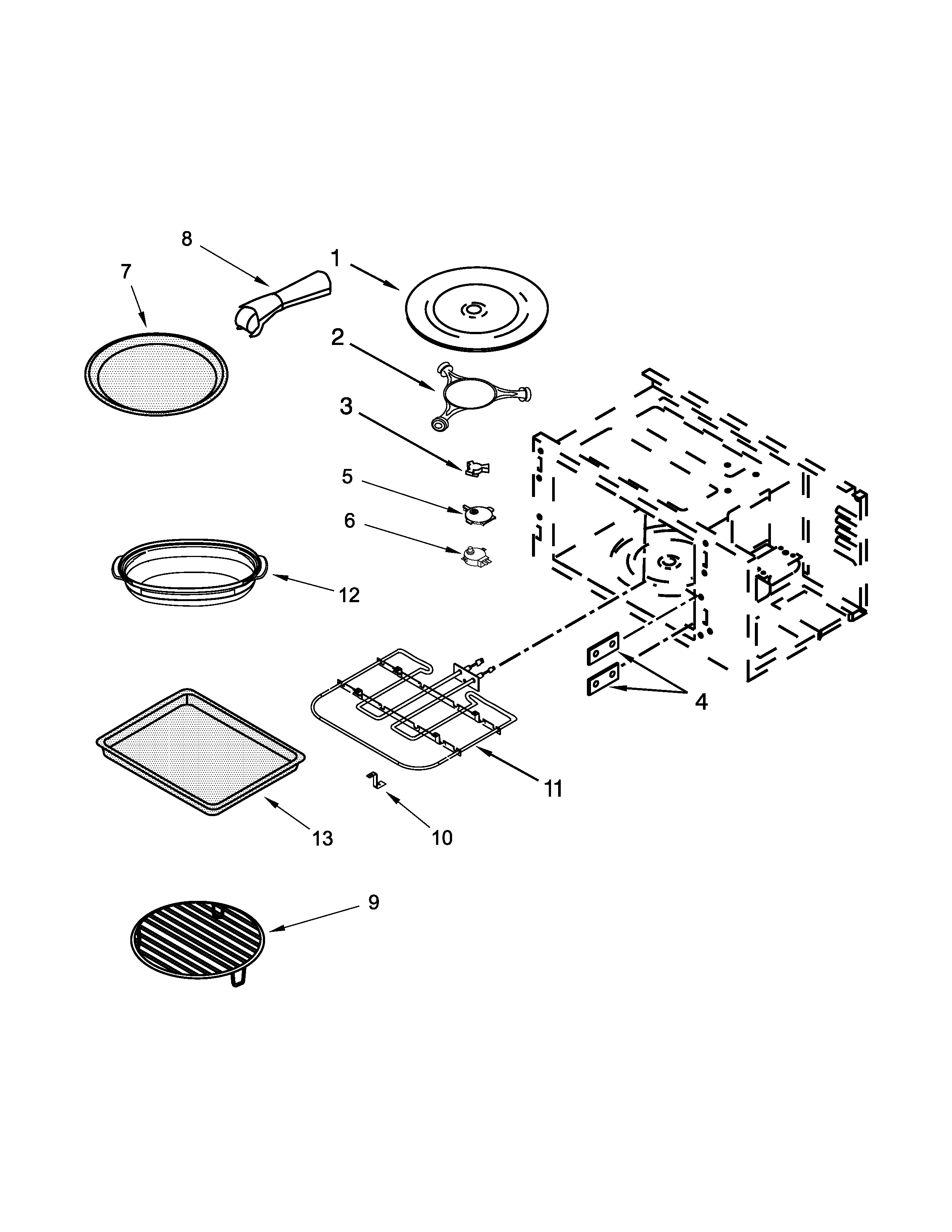 Internal microwave parts