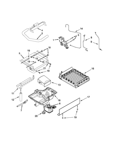 Evaporator, grid, and water parts