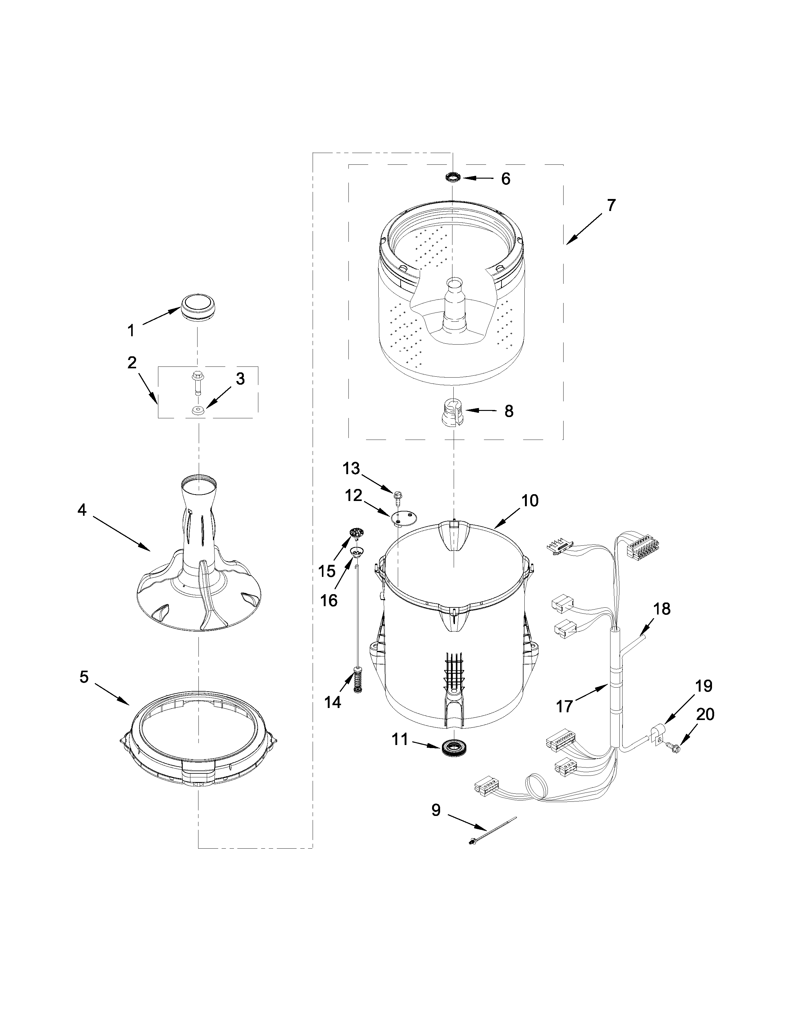 Basket and tub parts