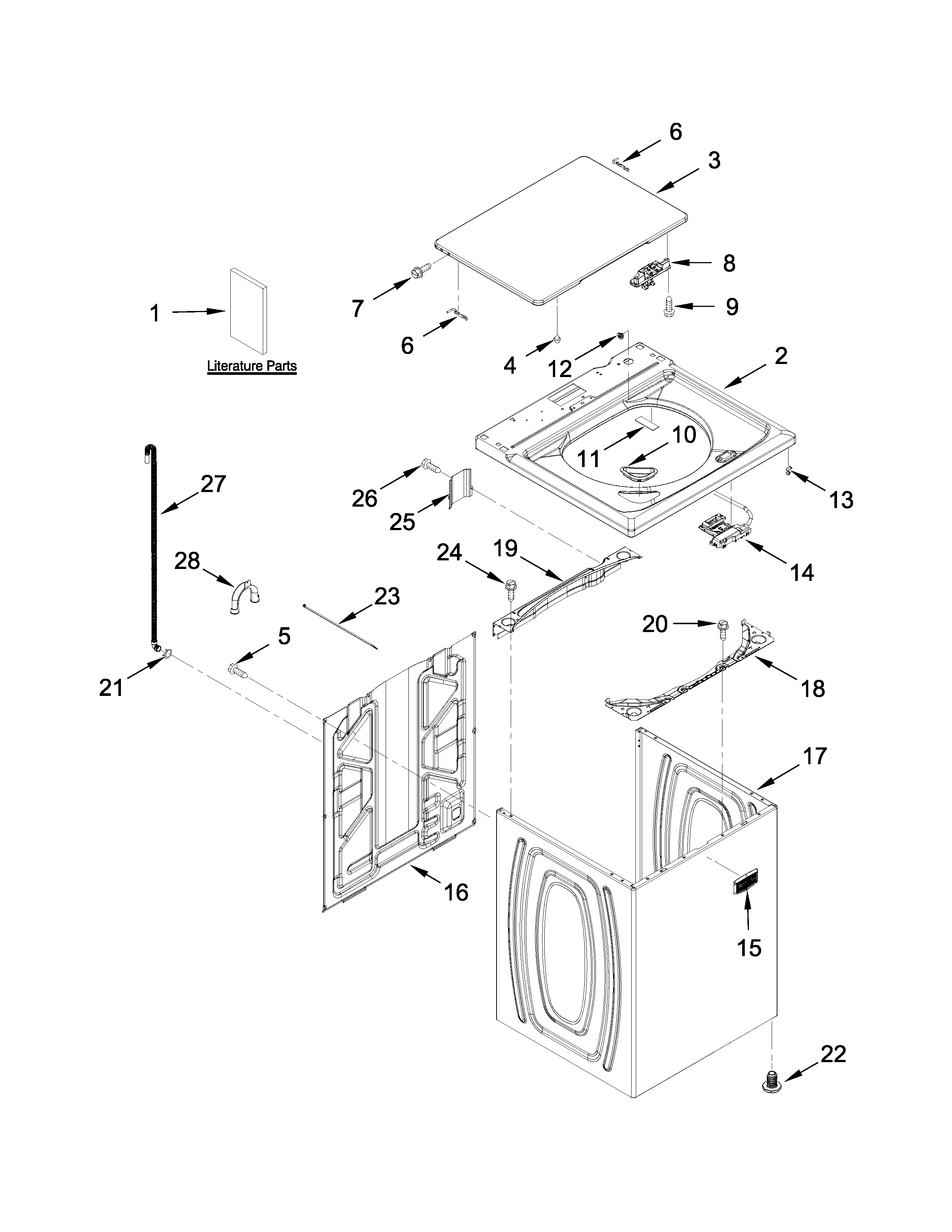 Top and cabinet parts