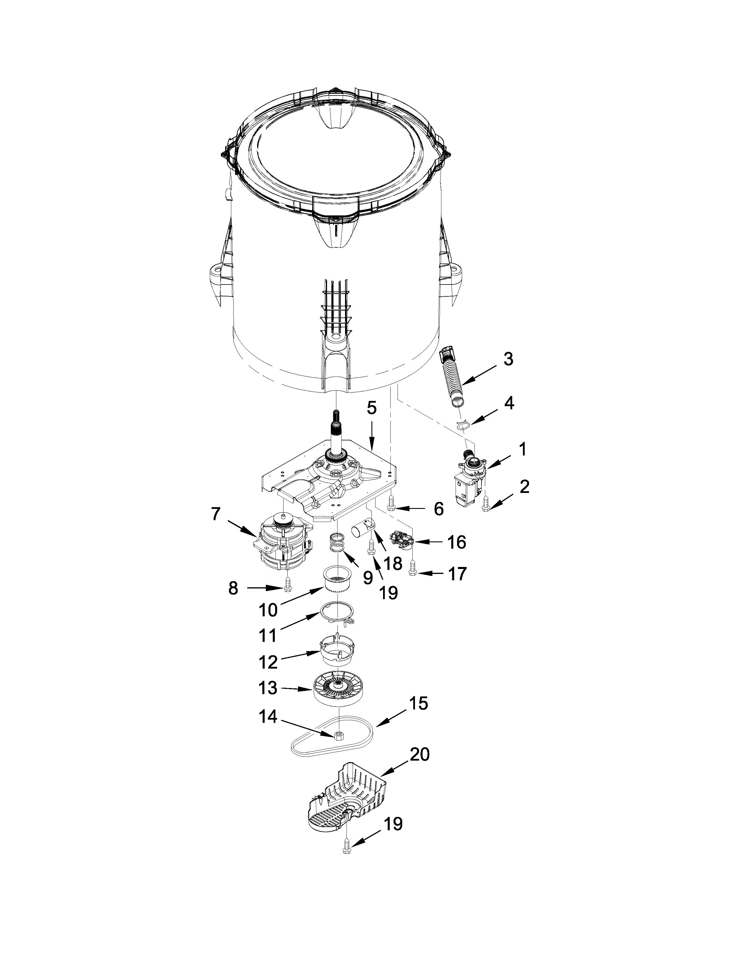 Gearcase, motor and pump parts