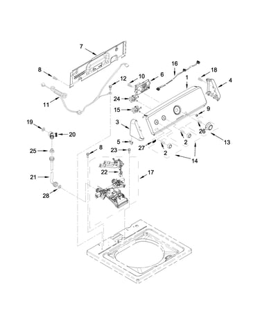 Controls and water inlet parts
