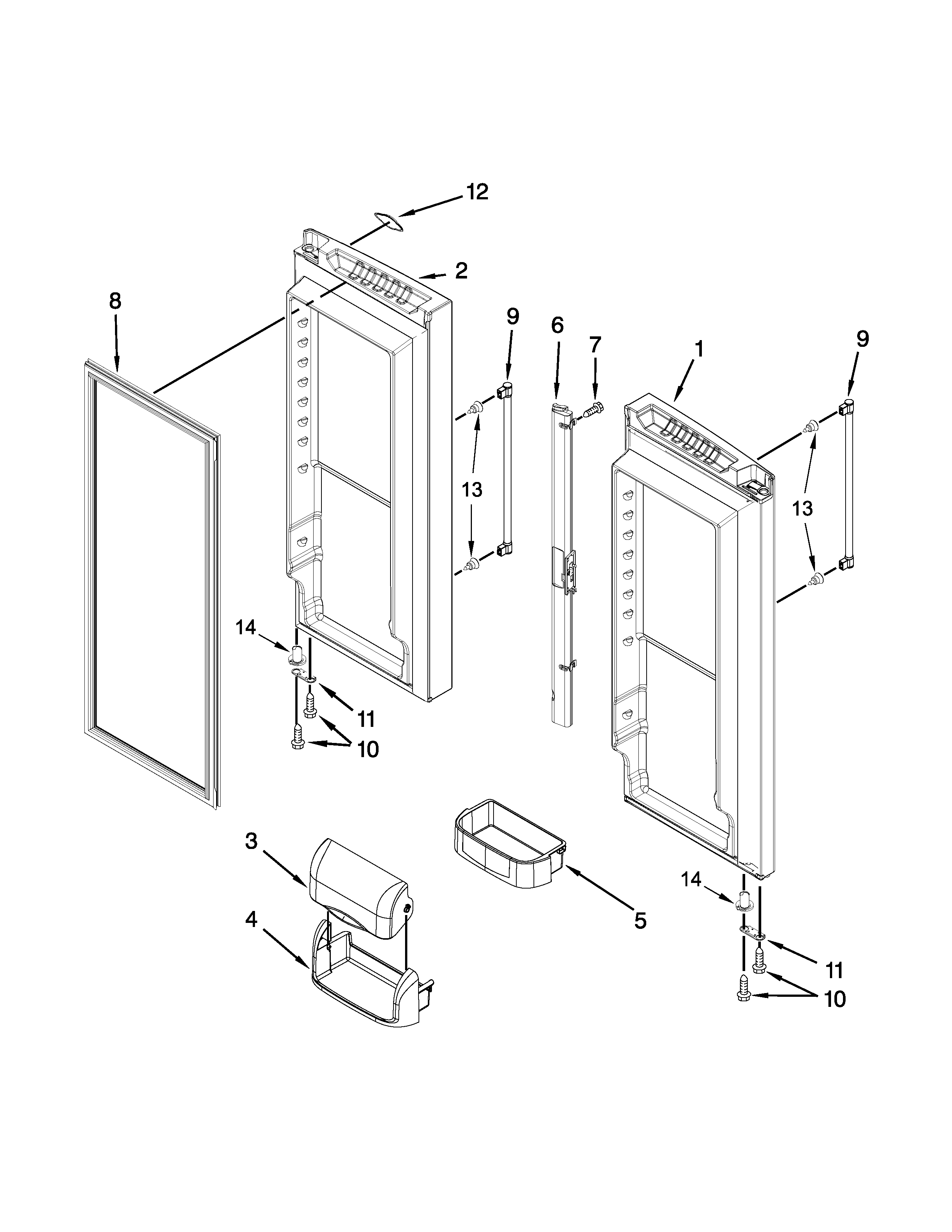 Refrigerator door parts