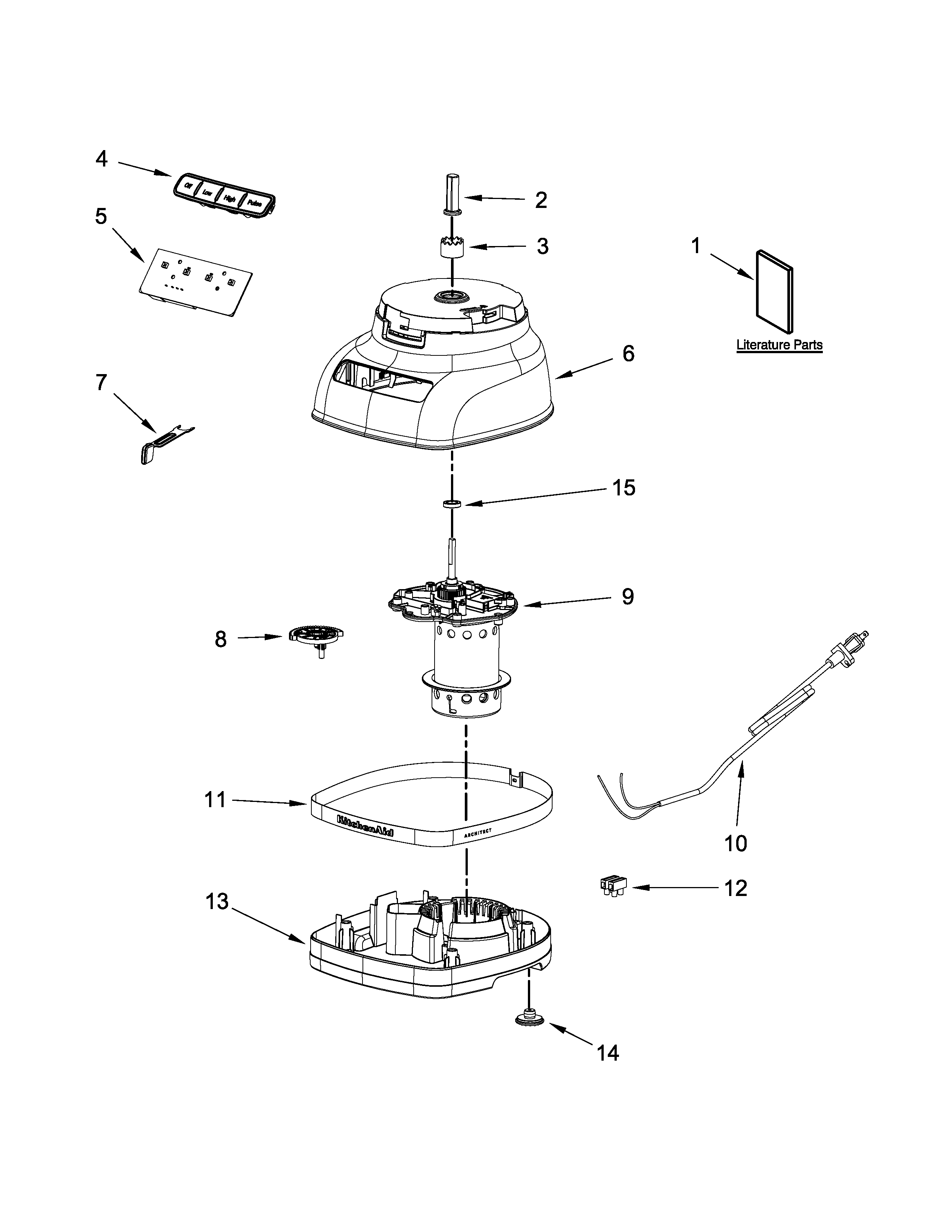 Motor and housing unit parts