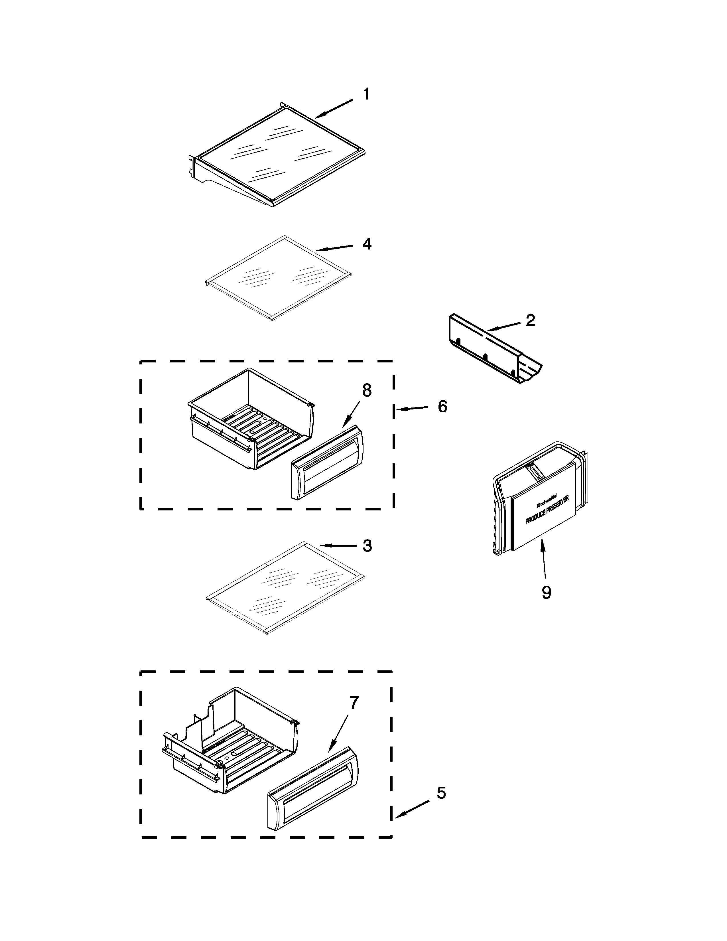 REFRIGERATOR SHELF PARTS