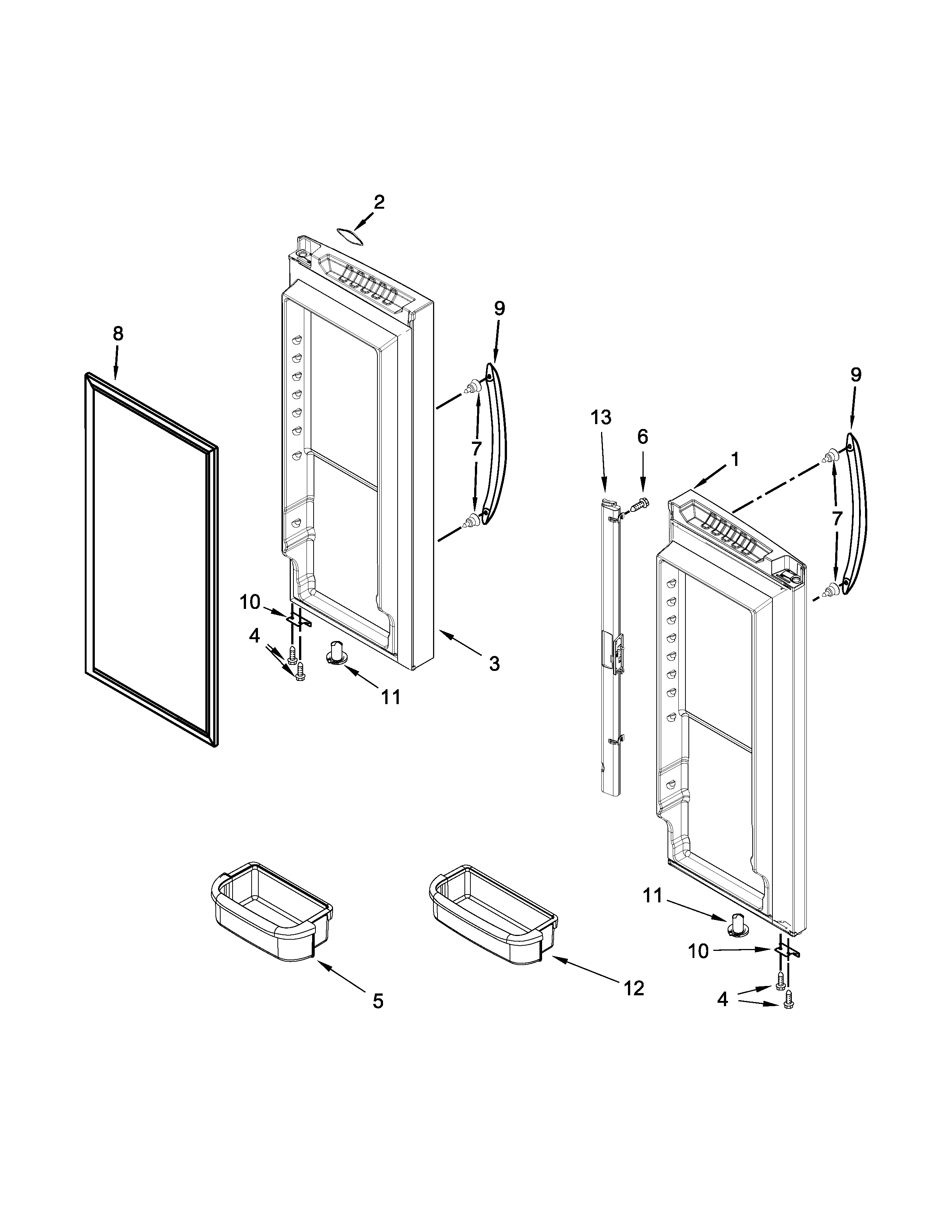 Refrigerator door parts