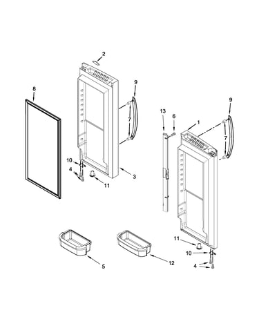 Refrigerator door parts