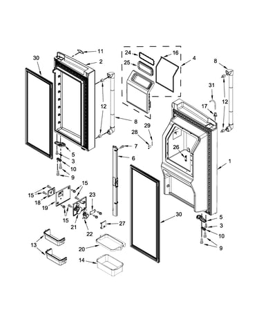 Refrigerator door parts