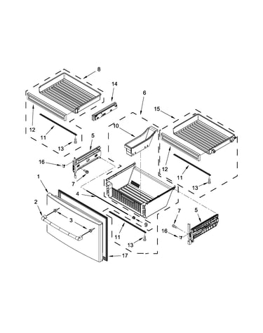 Freezer door parts