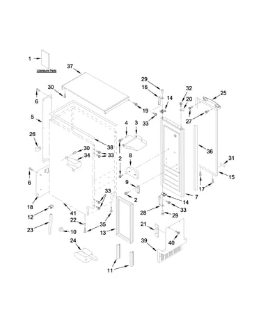 Cabinet, door and liner parts