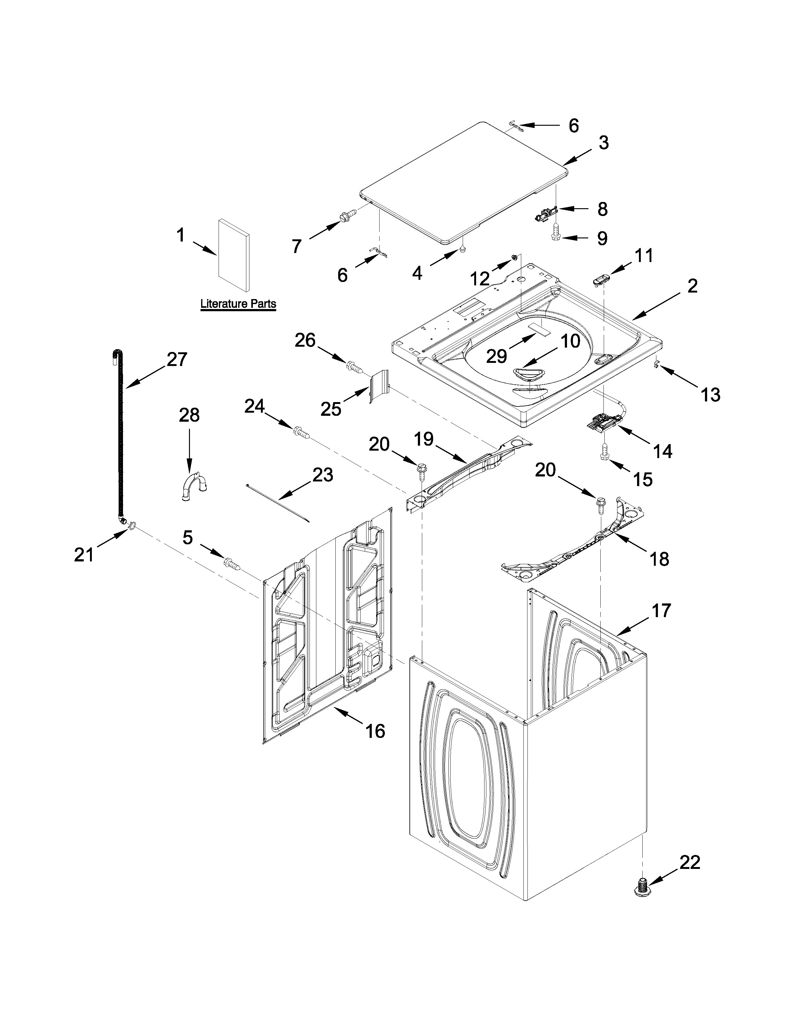 Top and cabinet parts