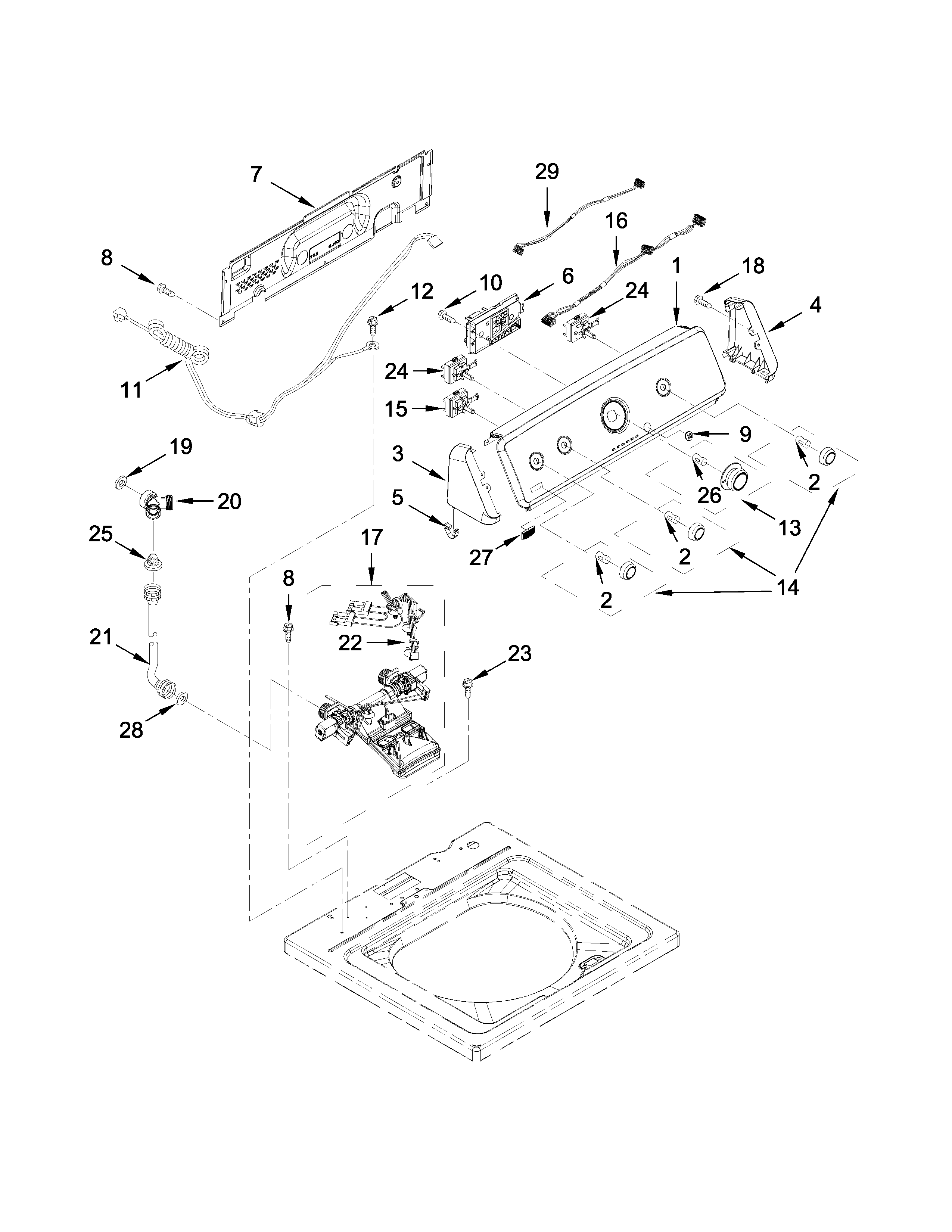 CONTROLS AND WATER INLET PARTS