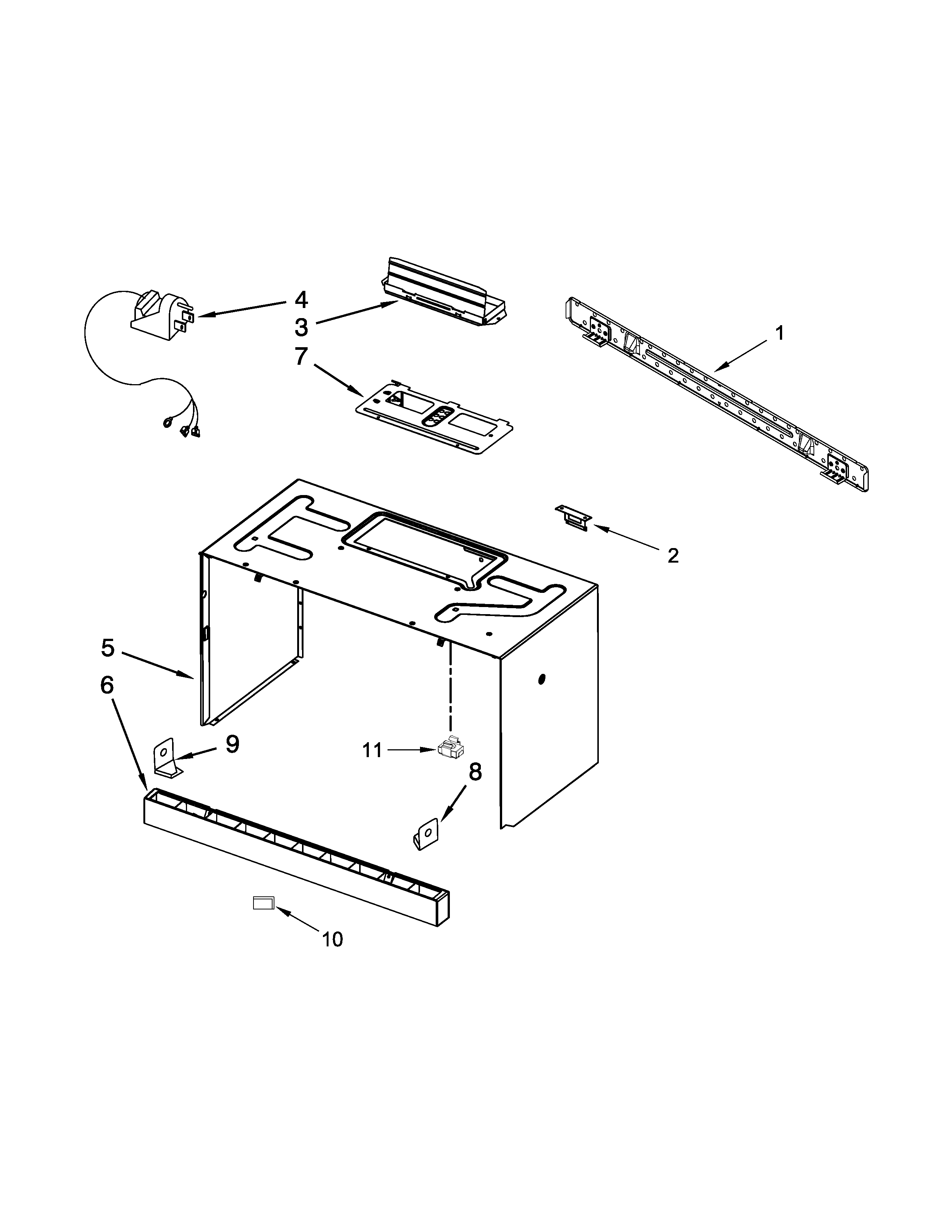 Cabinet and installation parts