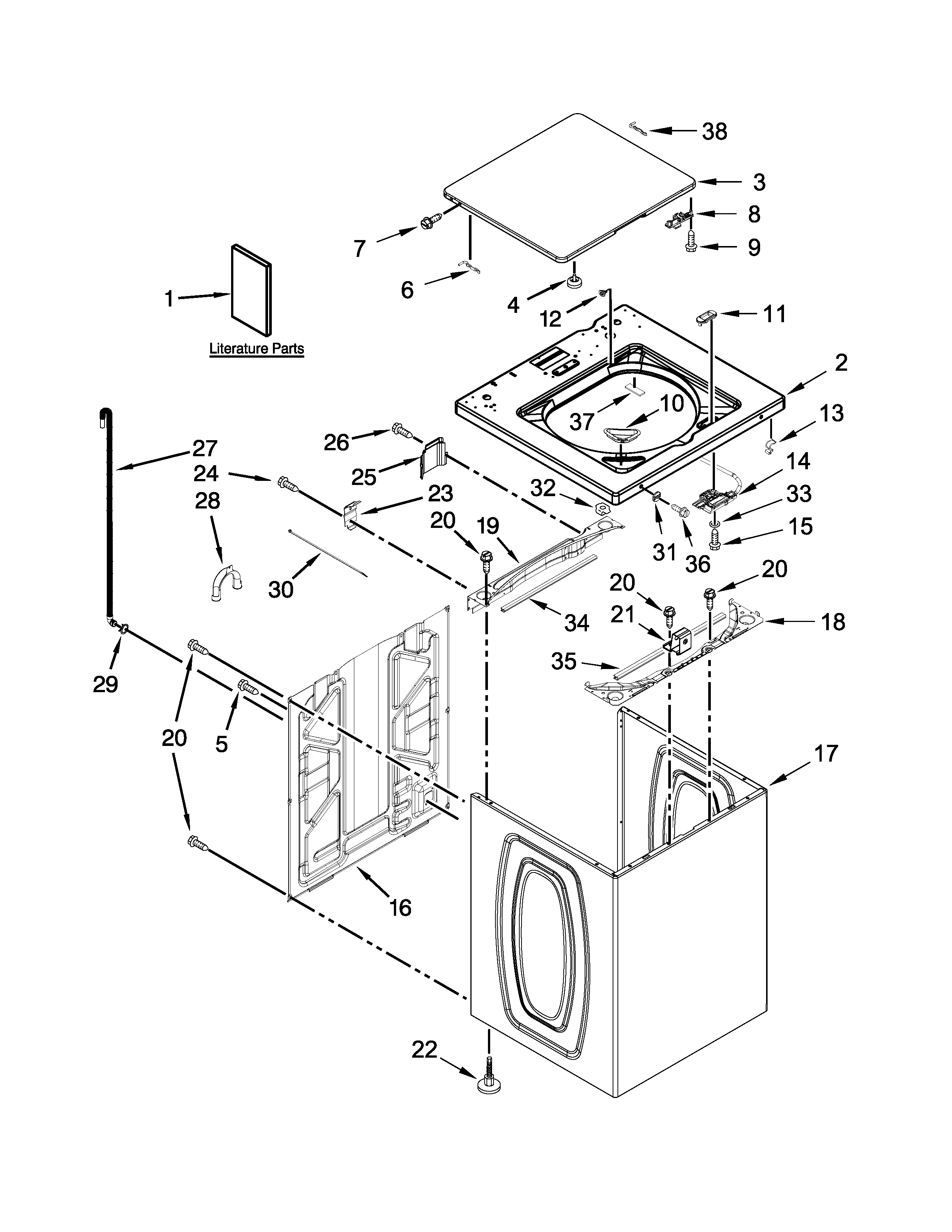 TOP AND CABINET PARTS