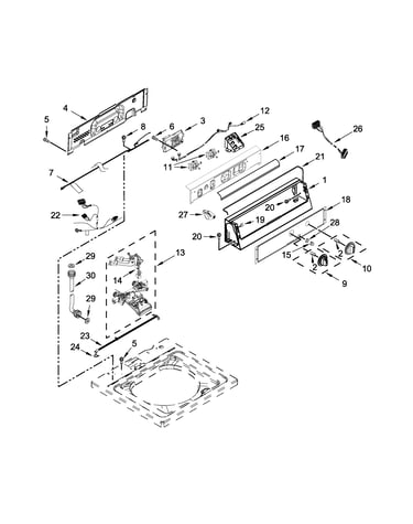 Controls and water inlet parts