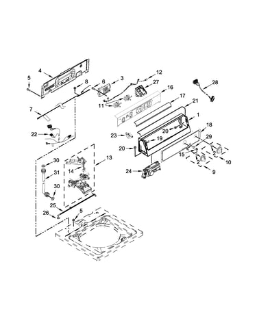 Controls and water inlet parts
