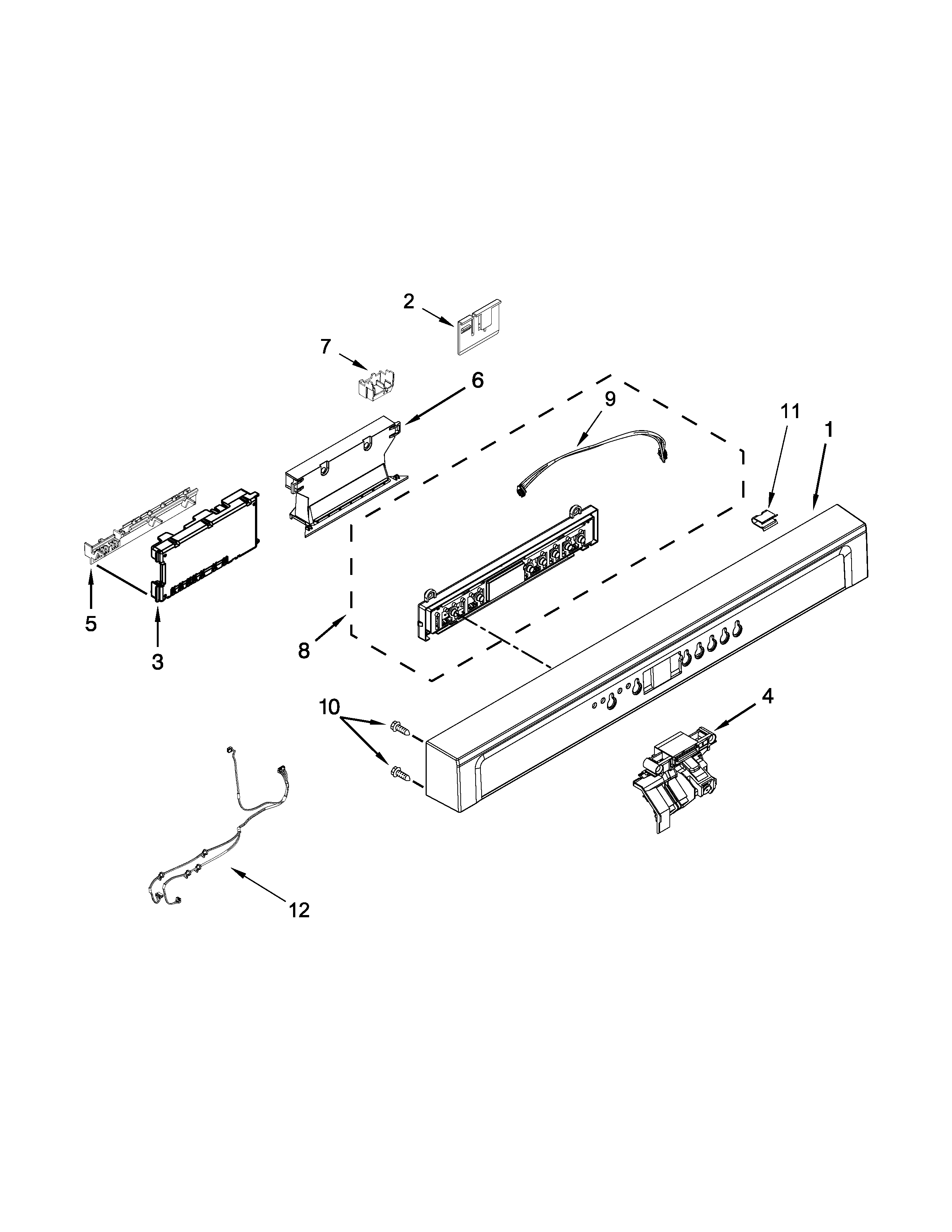 Control panel and latch parts