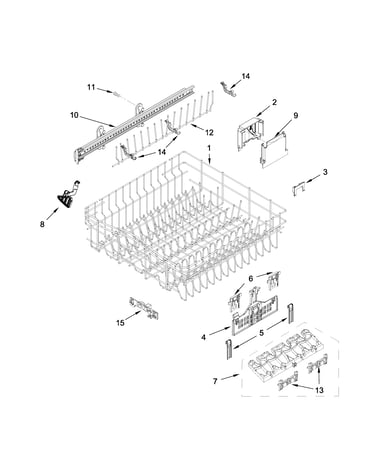 Upper rack and track parts