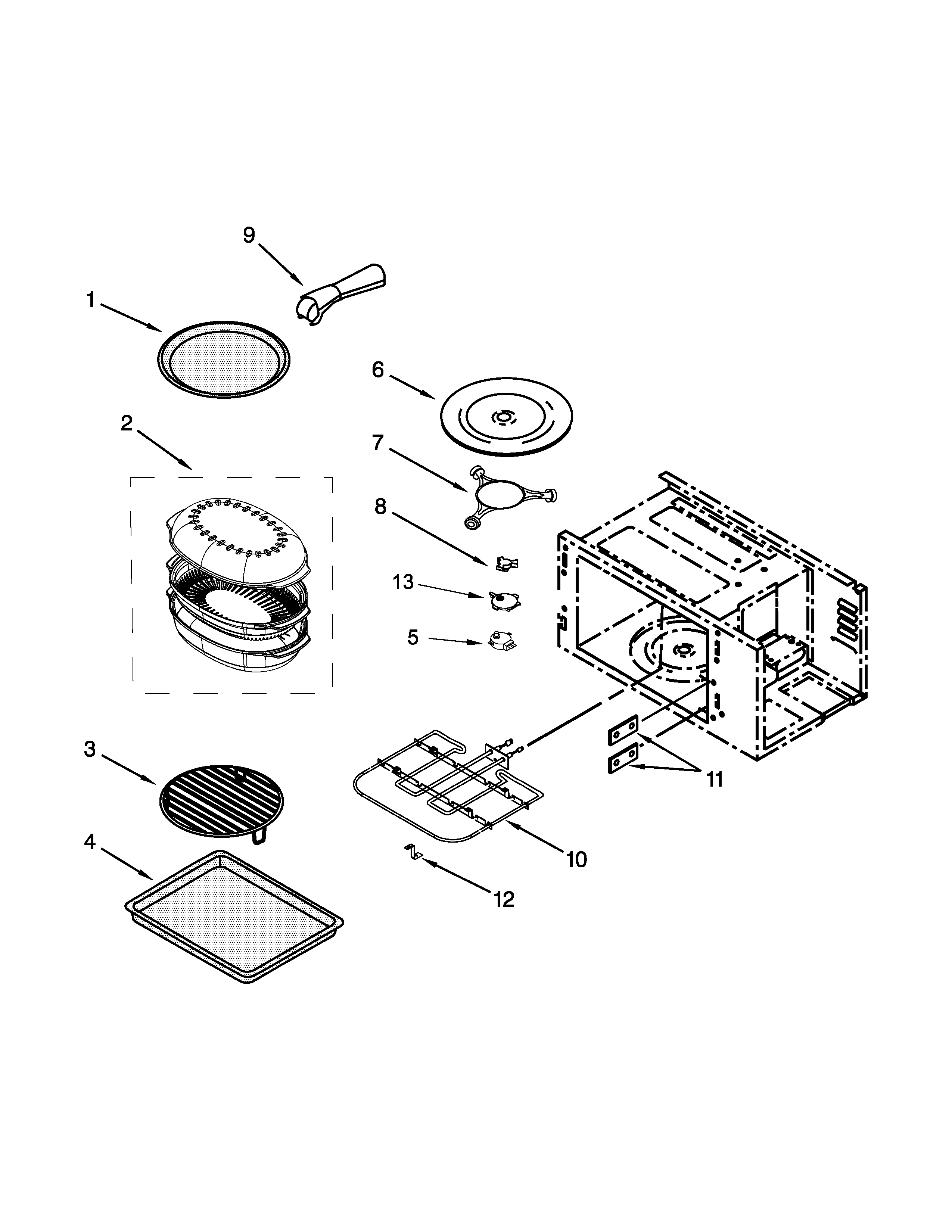 Internal microwave parts