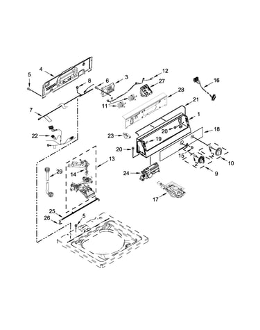 Controls and water inlet parts