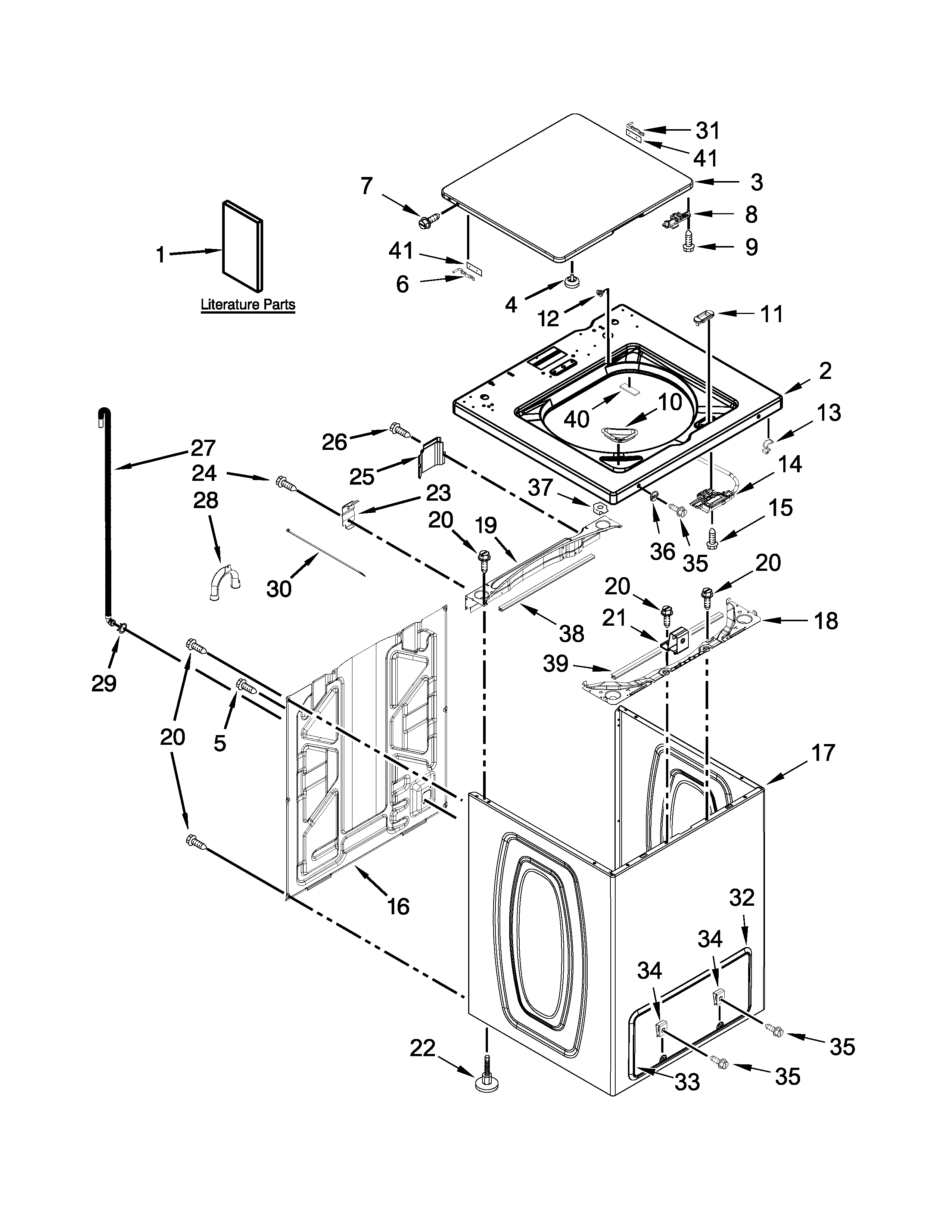Top and cabinet parts