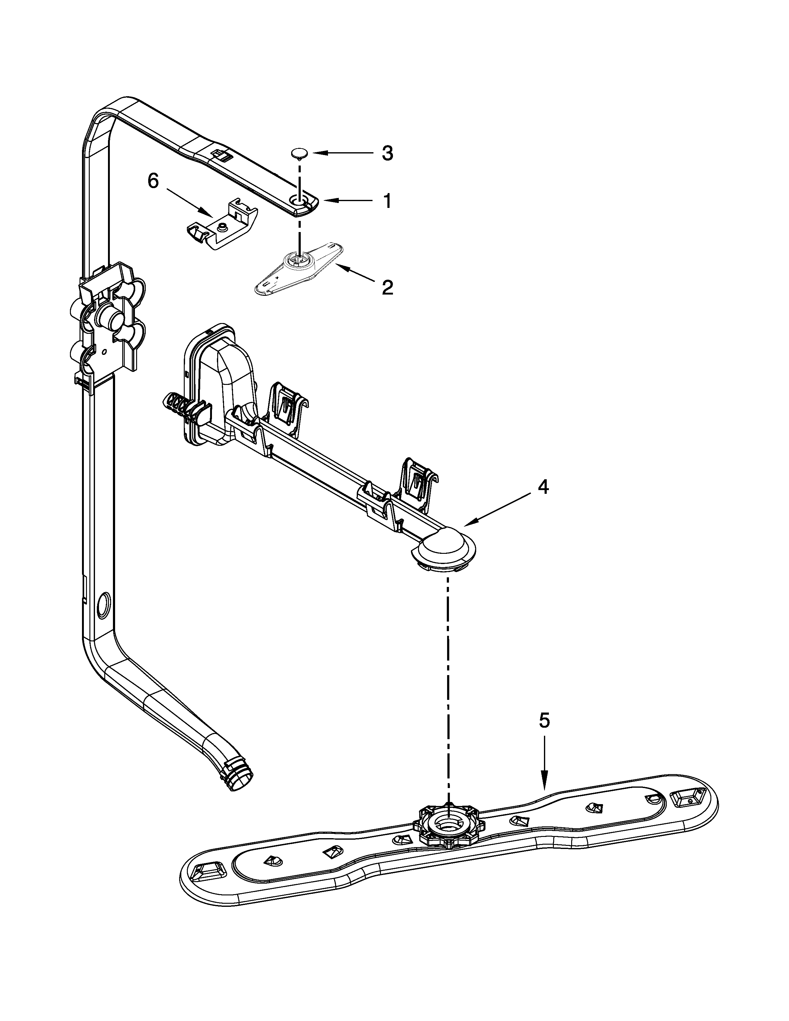 Upper wash and rinse parts