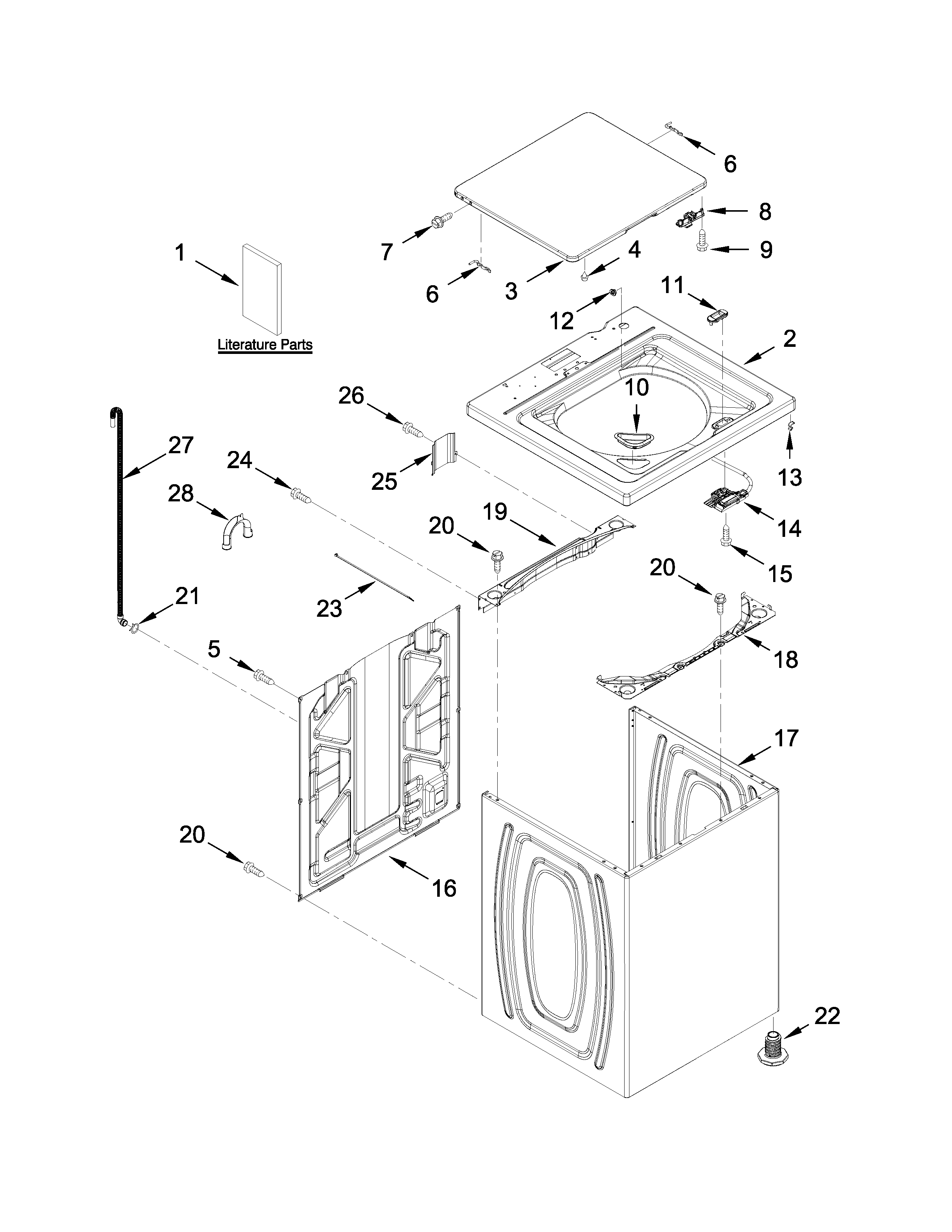 Top and cabinet parts