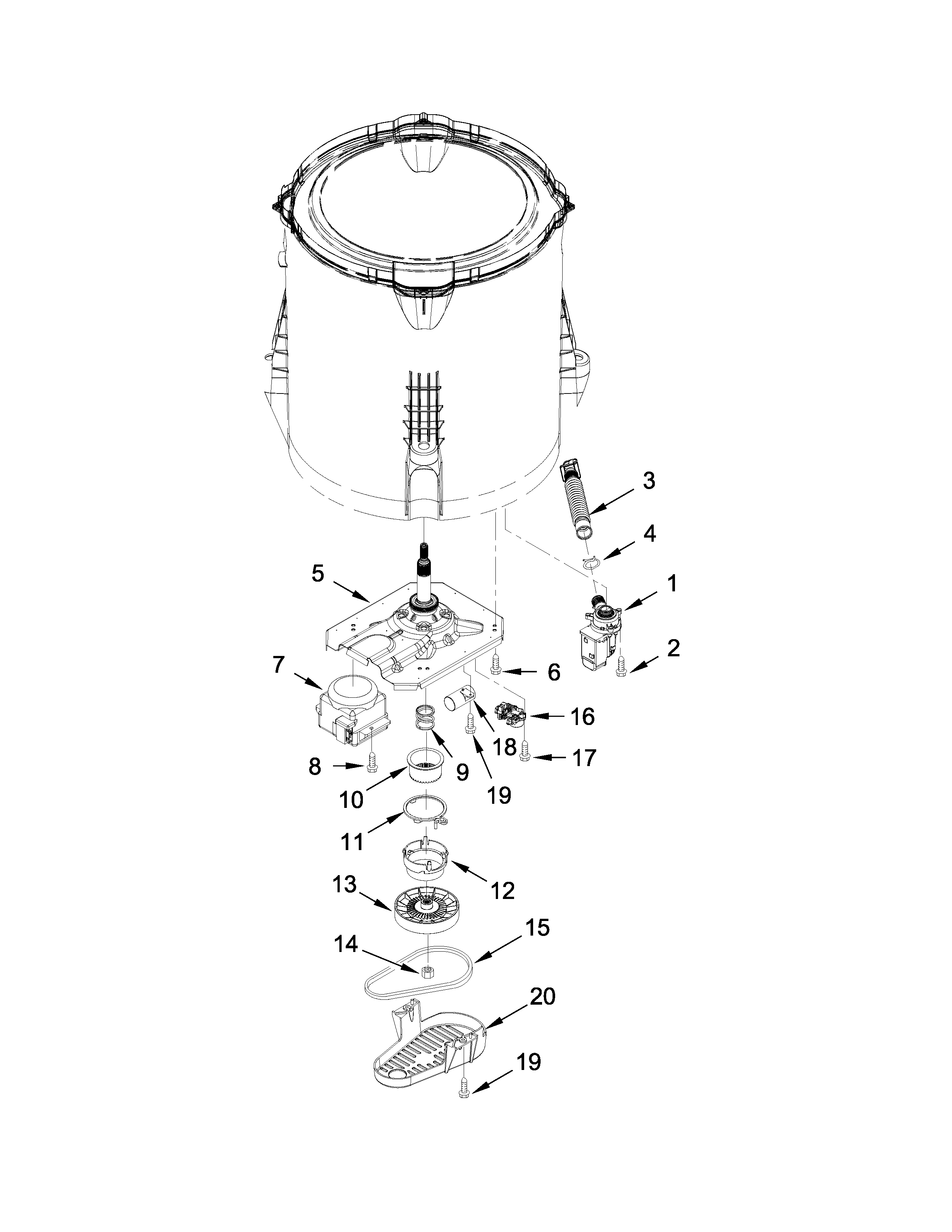 Gearcase, motor and pump parts