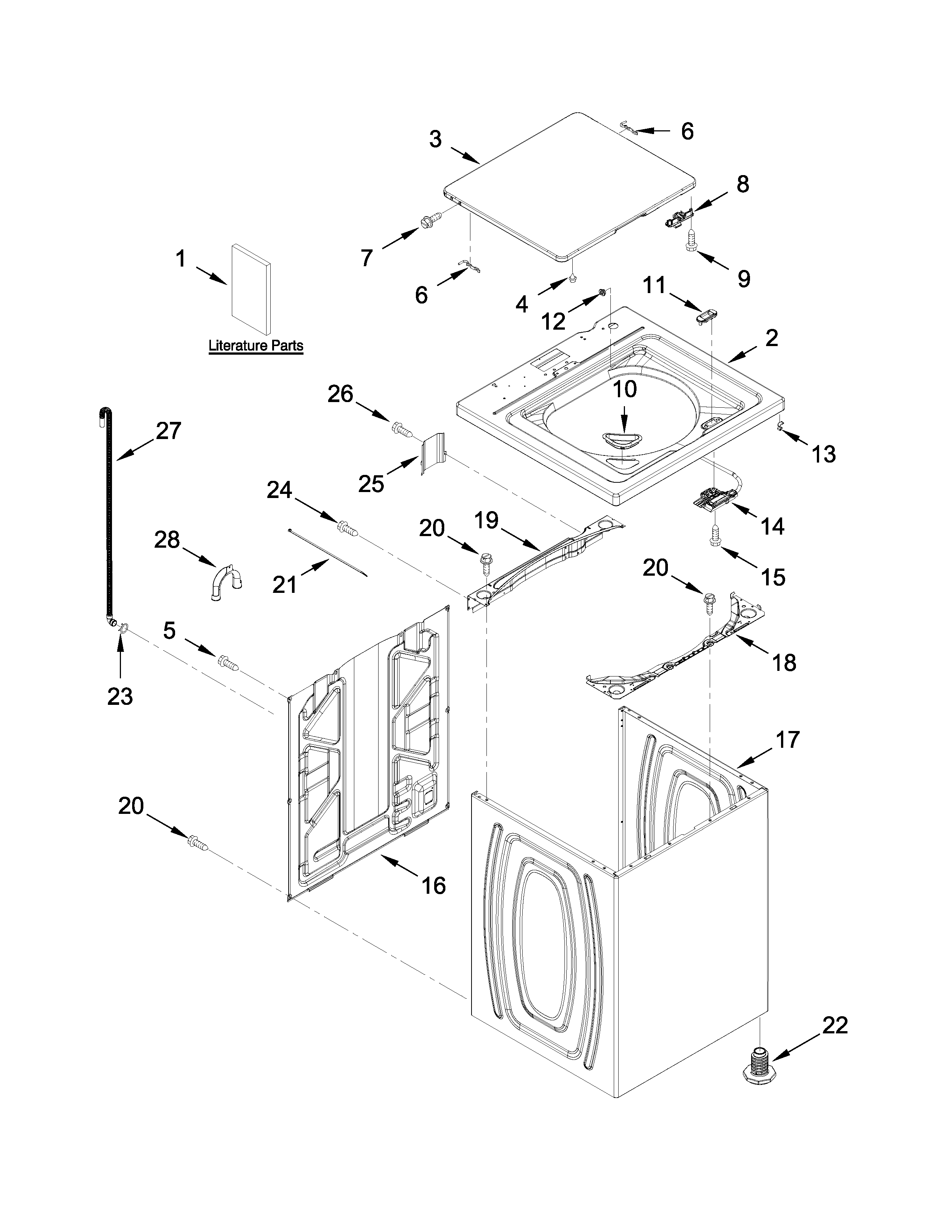 TOP AND CABINET PARTS