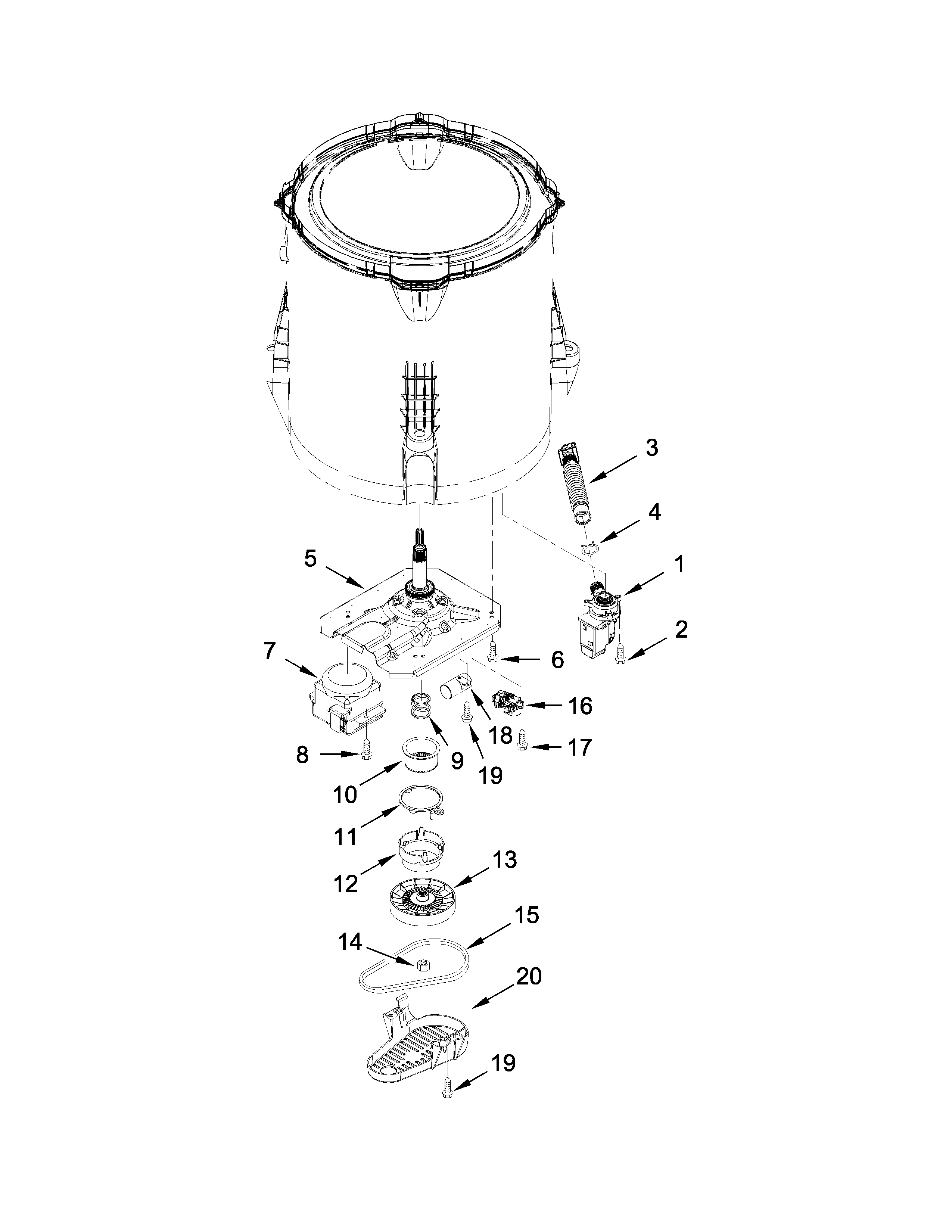 Gearcase, motor and pump parts