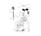 KitchenAid KDFE104DWH2 pump, washarm and motor parts diagram