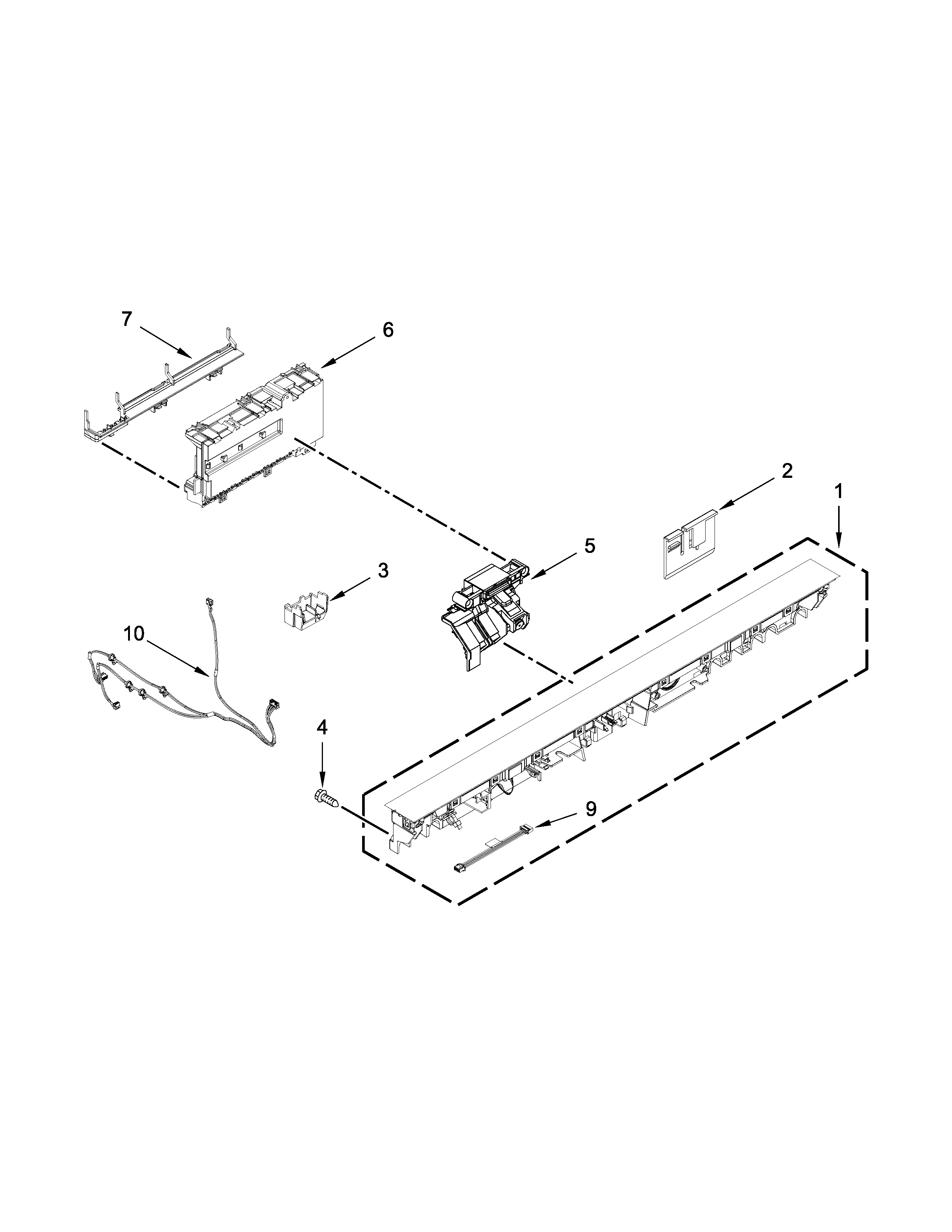 Control panel and latch parts