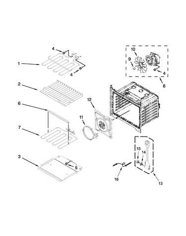 Internal oven parts