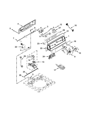 Controls and water inlet parts