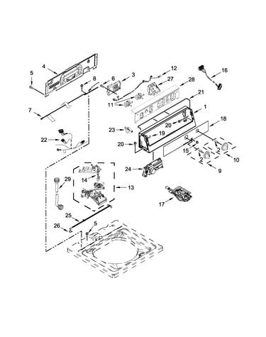 Controls and water inlet parts