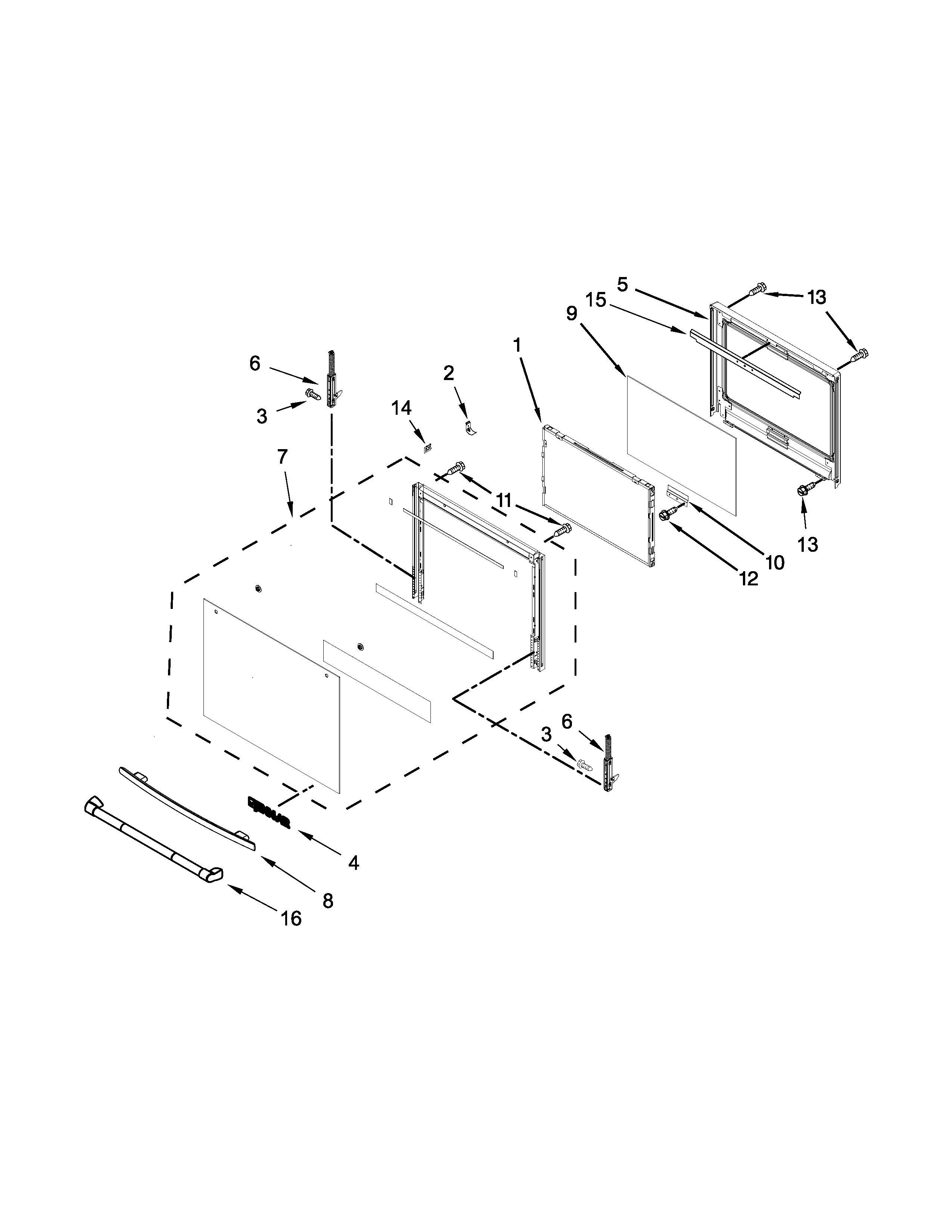 Oven door parts