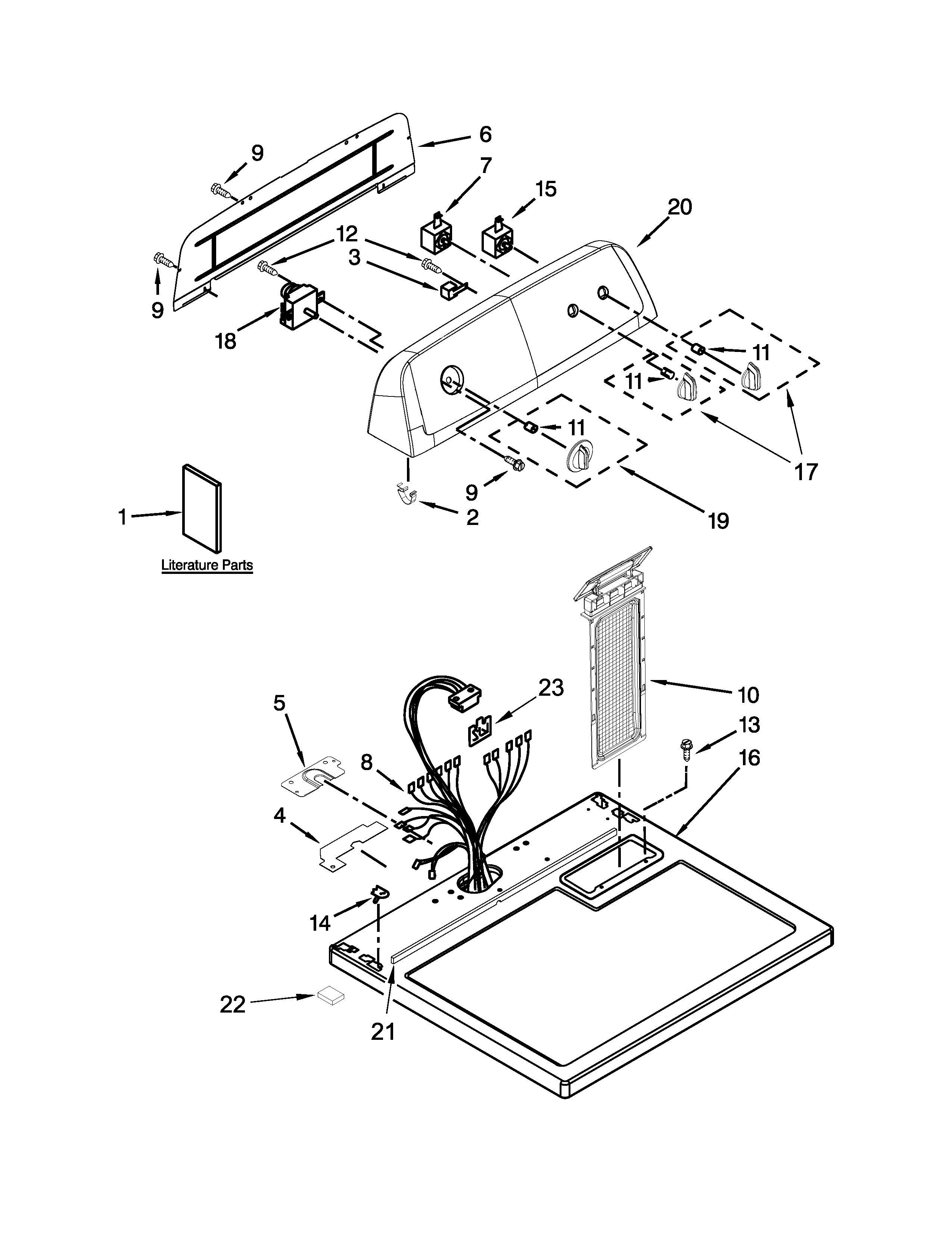 Top and console parts