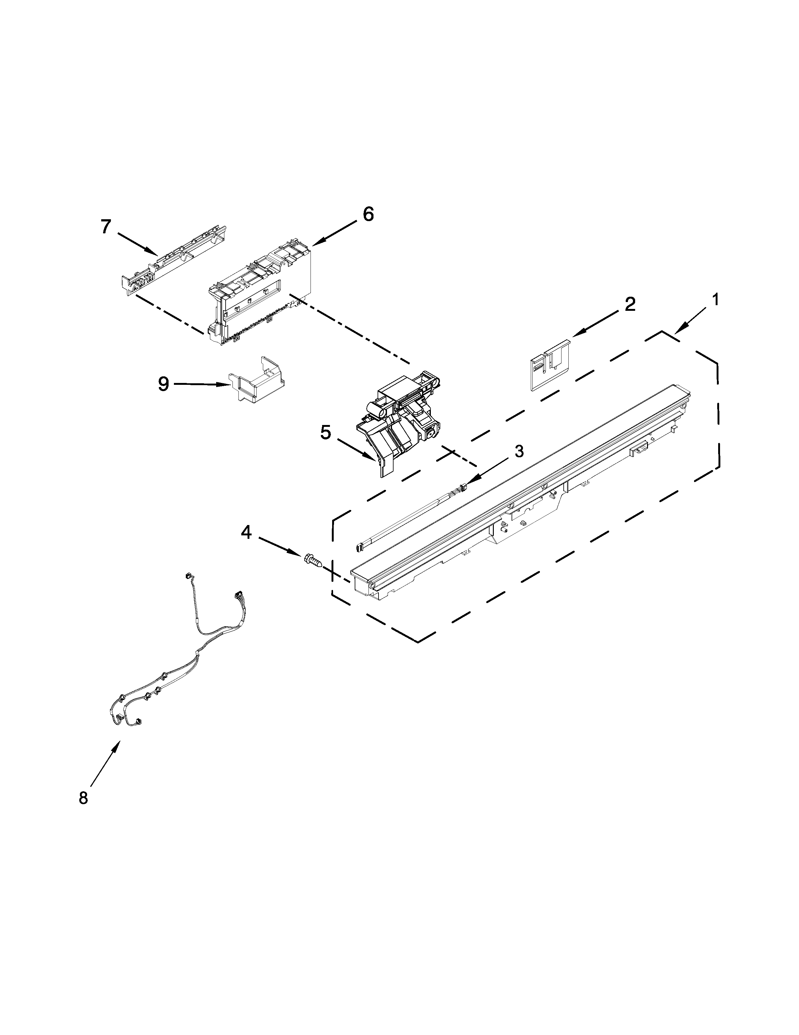 Control panel and latch parts