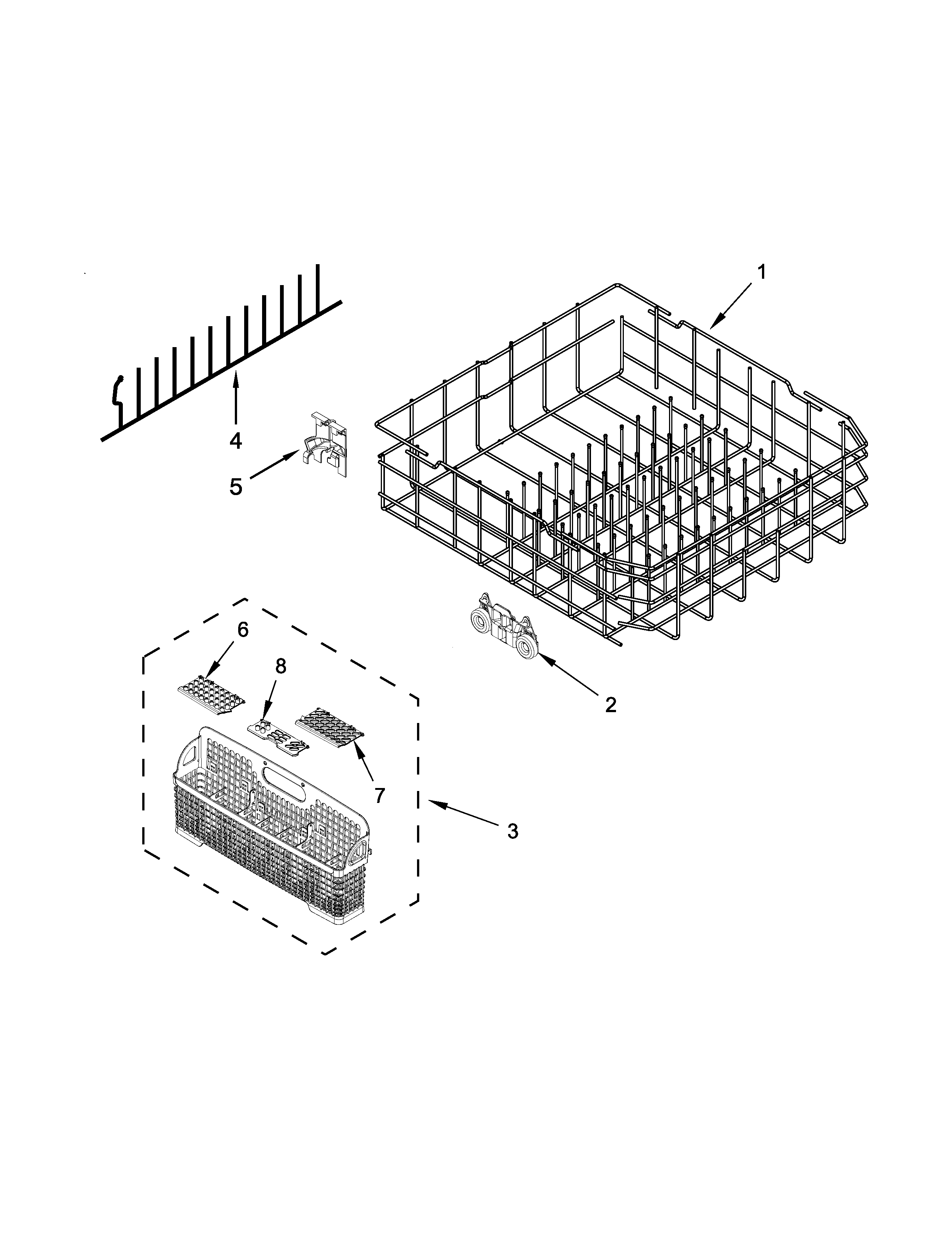 Lower rack parts