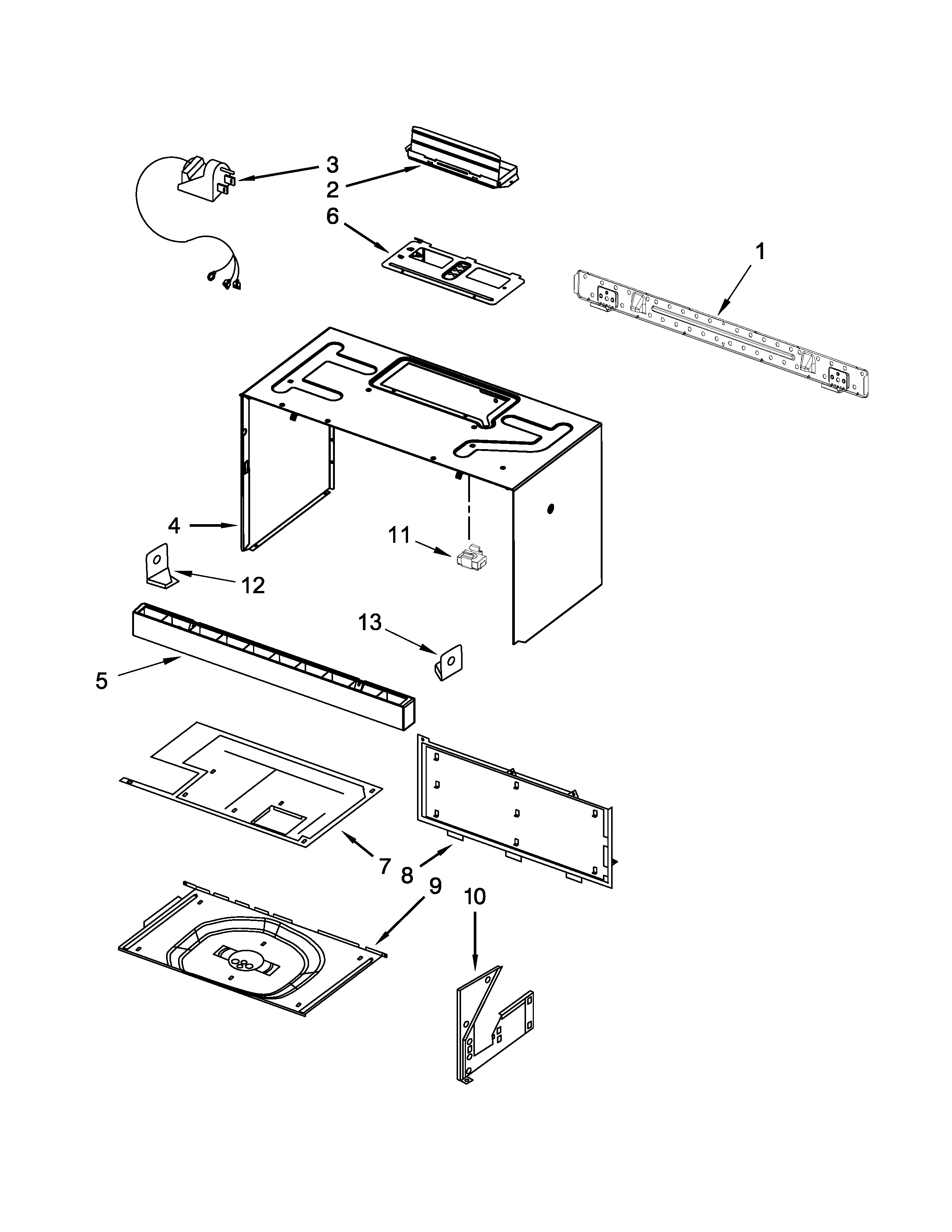 Cabinet and installation parts