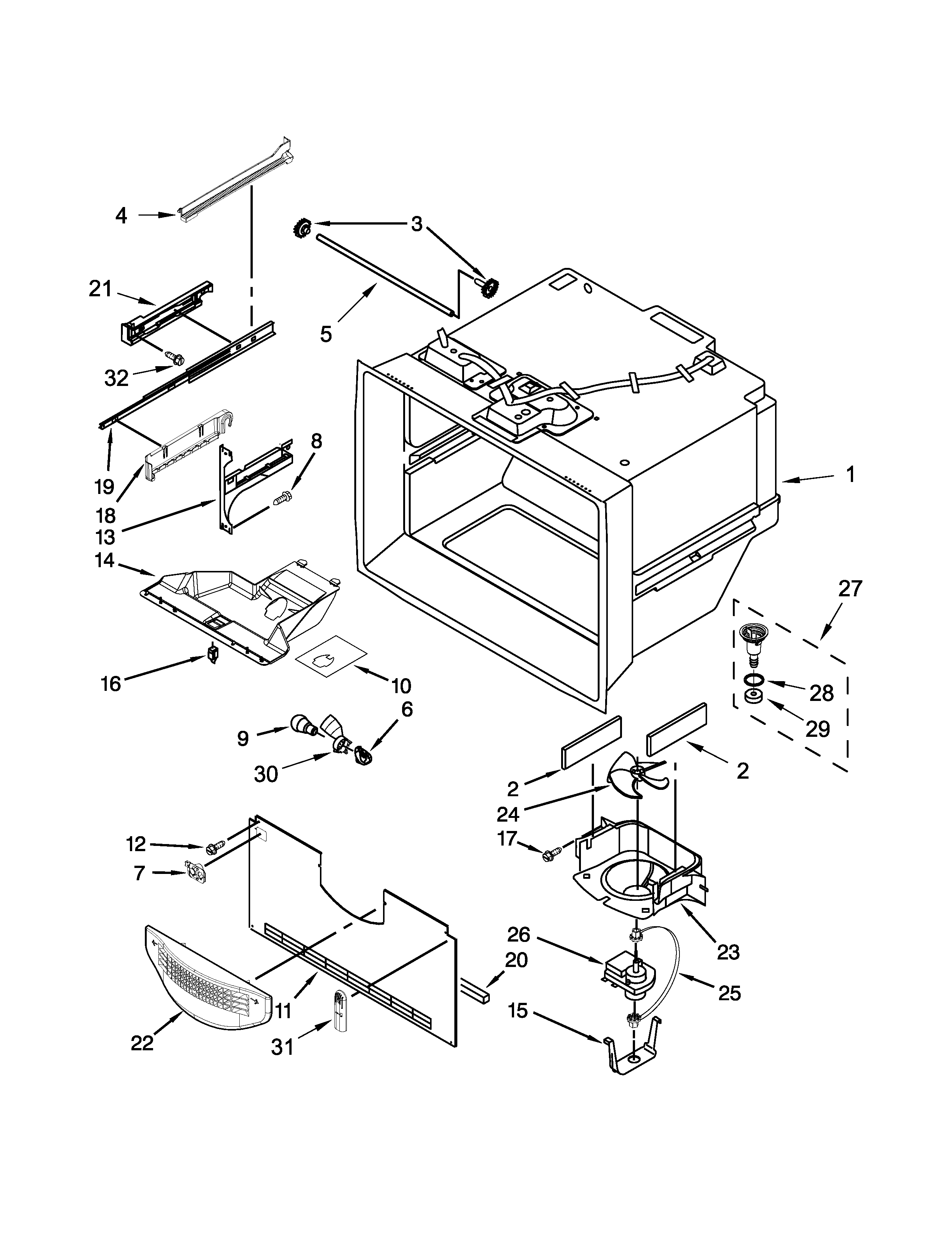 Freezer liner parts